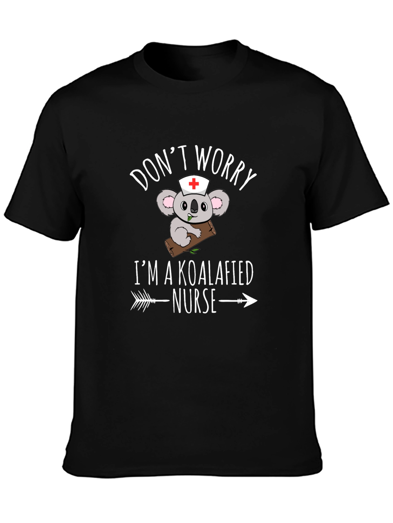 Black Koalafied Nurse T-Shirt - Funny Koala Bear Graphic Tee view 3