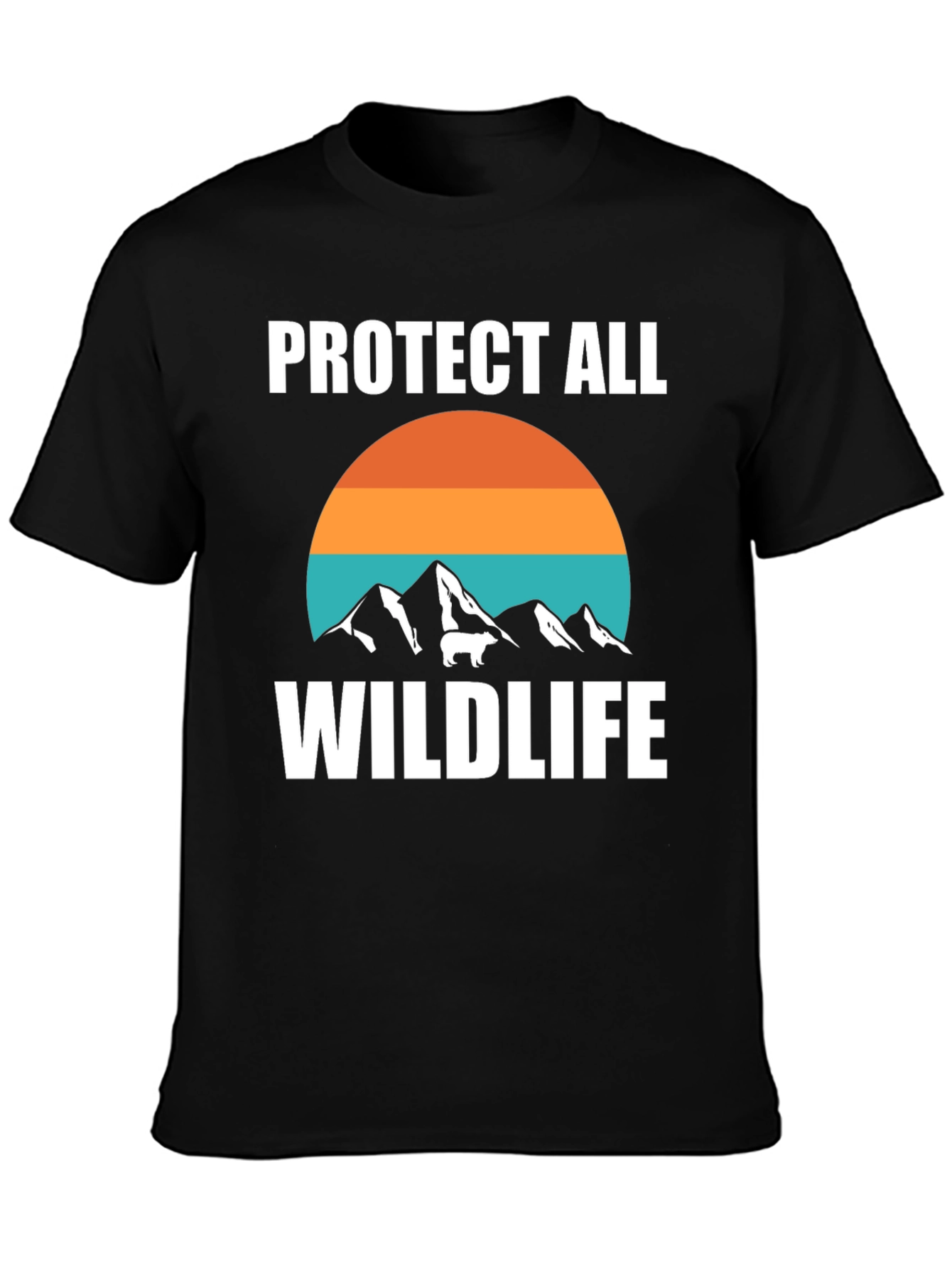 Black Protect All Wildlife Graphic T-Shirt view 3