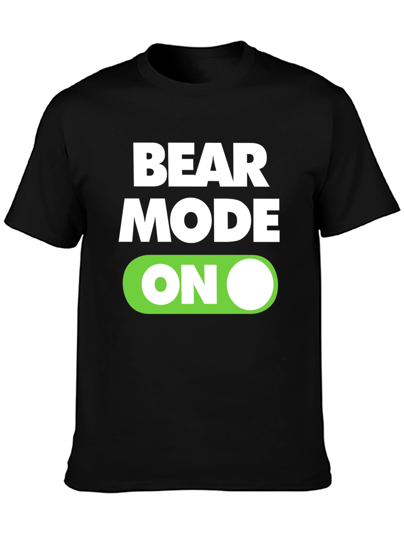 Black Bear Mode On Graphic Tee - Black Cotton T-Shirt view 3