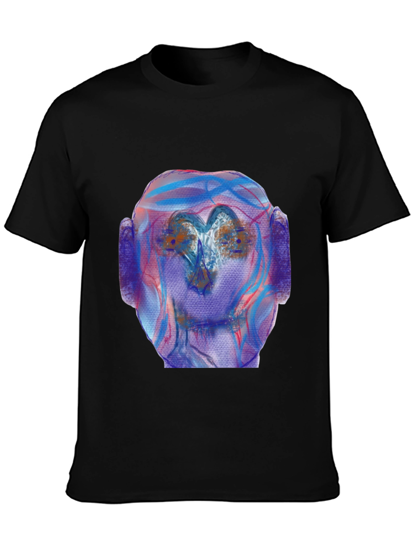 Black Abstract Art Tee - Unique Graphic Print Shirt view 3