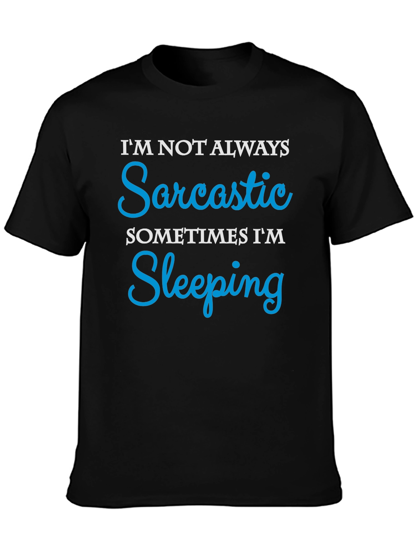 Black Sarcastic Sleeping Funny Graphic T-Shirt view 3