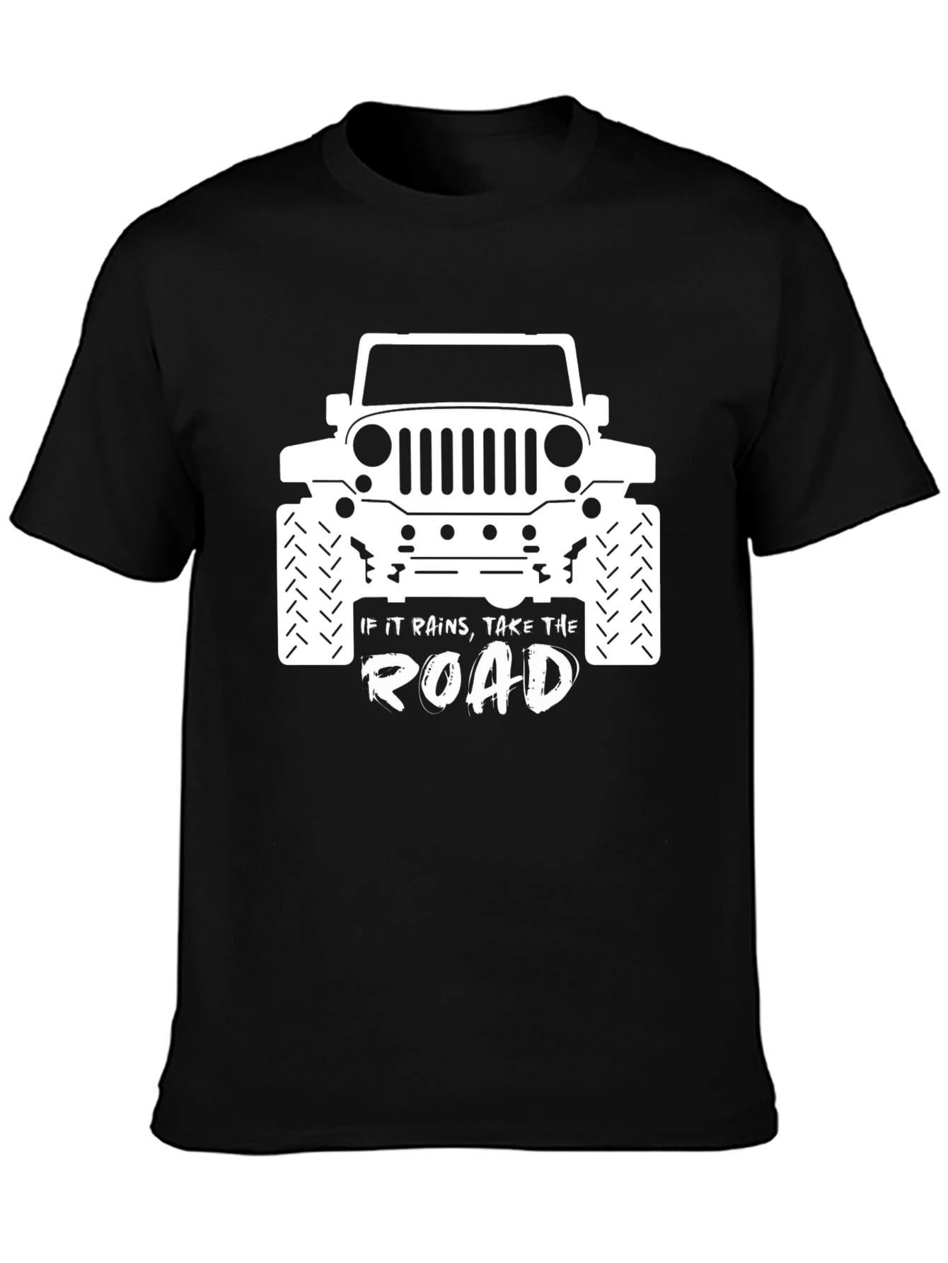 Black Off-Road Adventure T-Shirt: "Take the Road" view 3