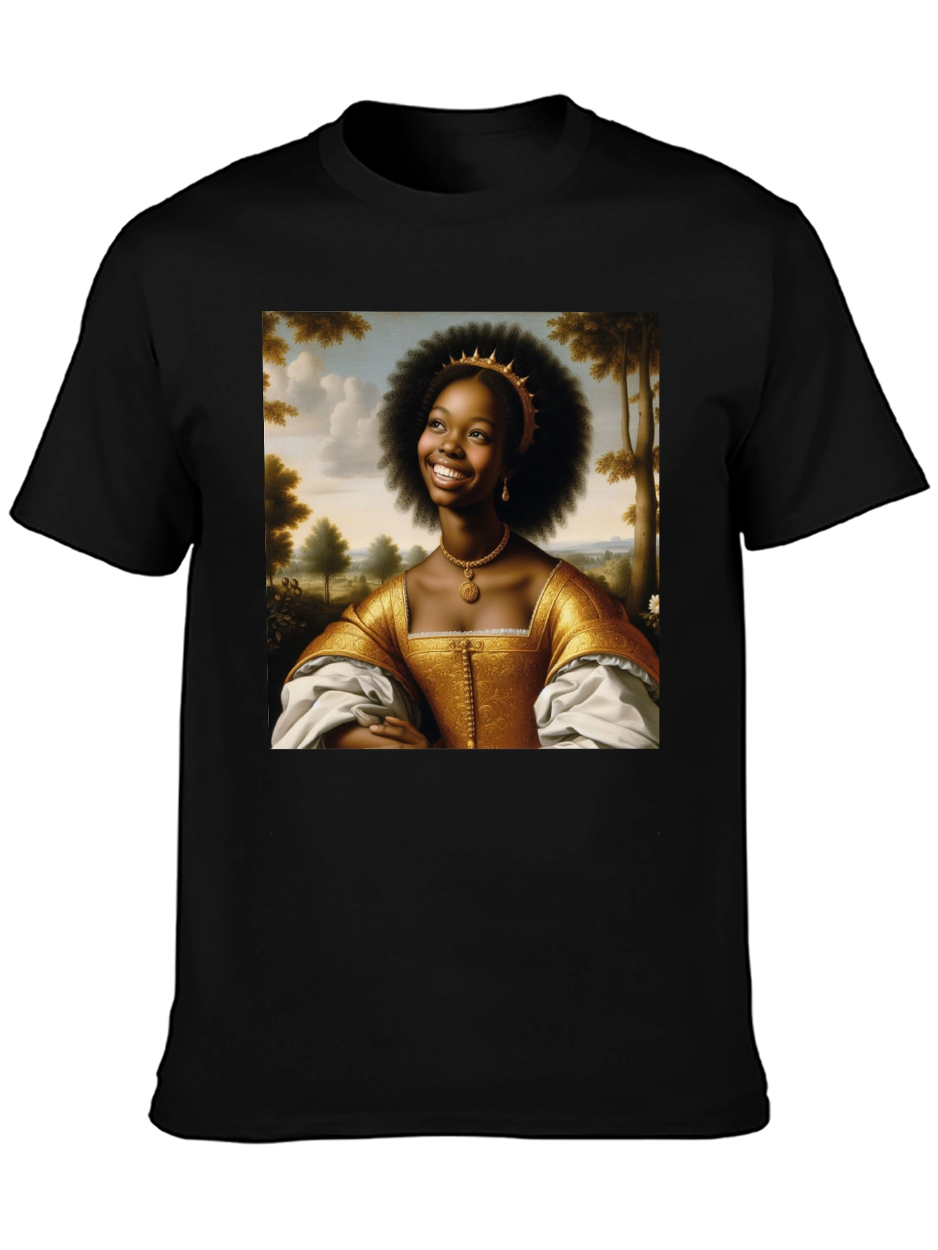 Black Renaissance Portrait Black T-Shirt view 3