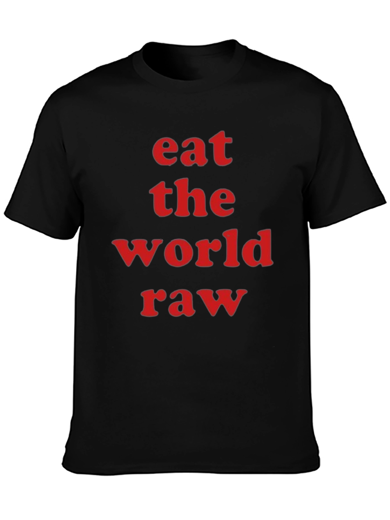 Black Eat the World Raw Graphic Tee - Bold Statement Shirt view 3