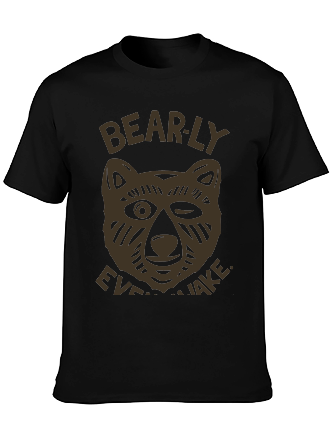 Black Bearly Awake Graphic T-Shirt - Men's Black Tee view 3