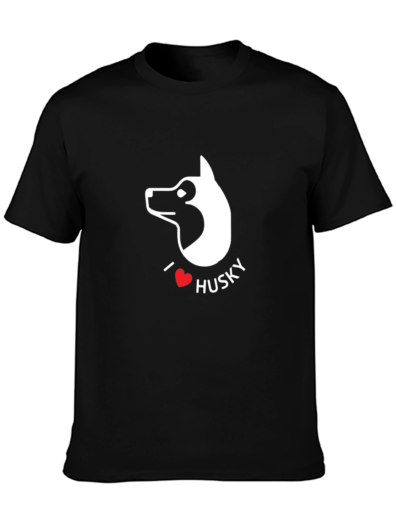 Black I Love Husky T-Shirt - Dog Lover Tee view 3