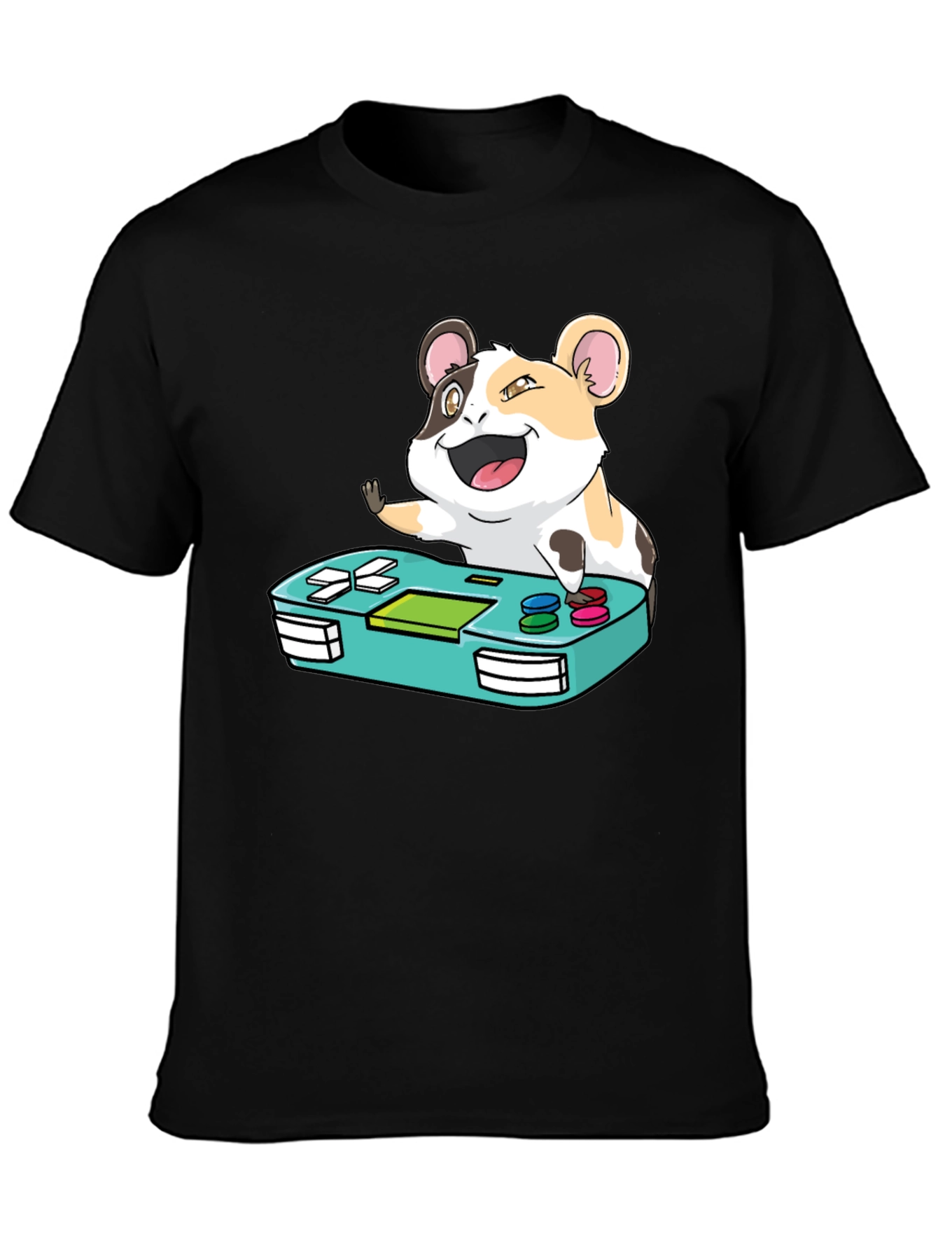Black Hamster Gamer T-Shirt - Cute Gaming Tee view 3