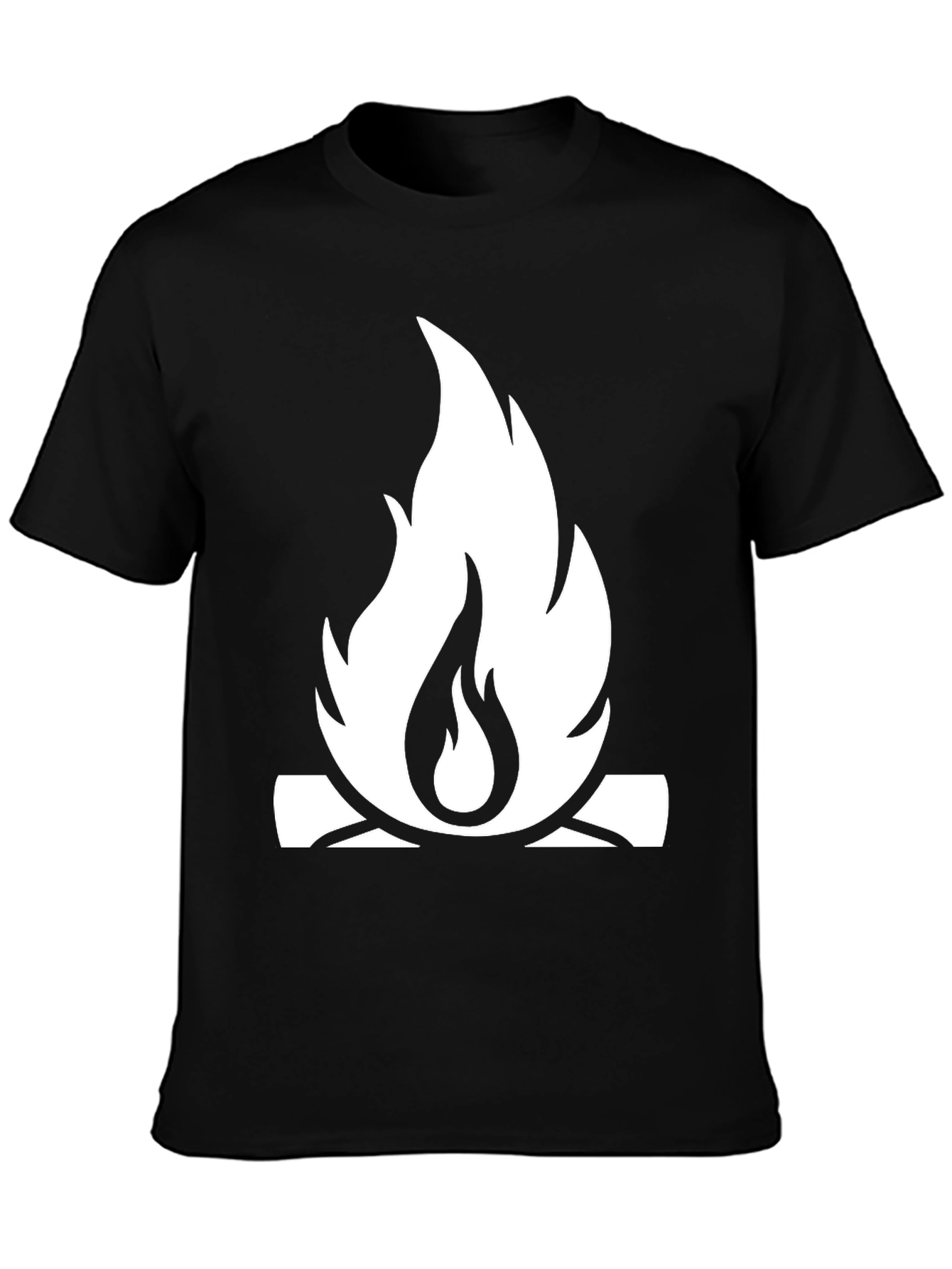Black Campfire Graphic Tee - Black Cotton Casual Shirt view 3