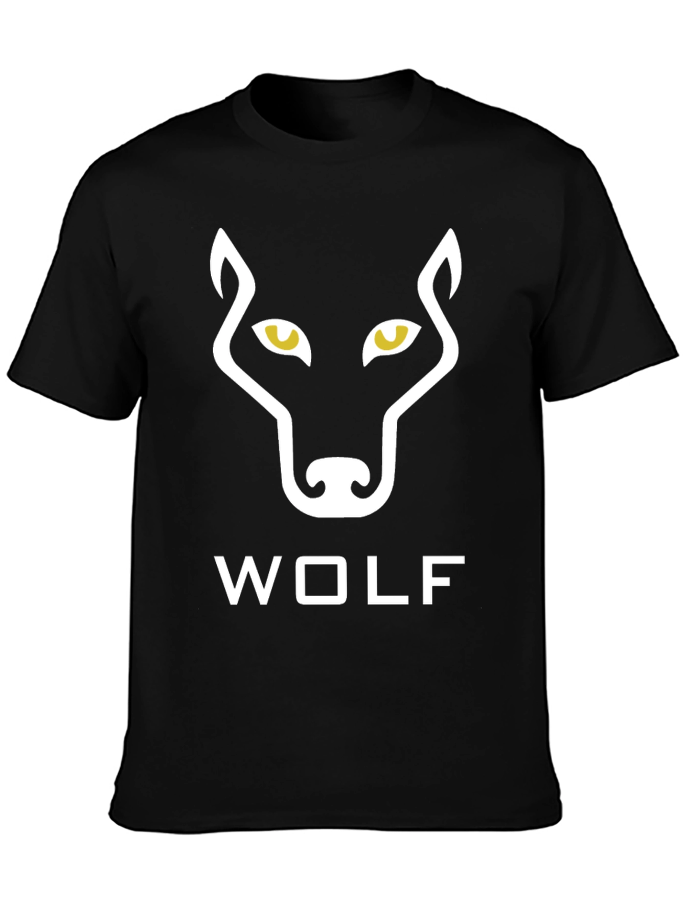 Black Wolf Graphic Print Black T-Shirt view 3