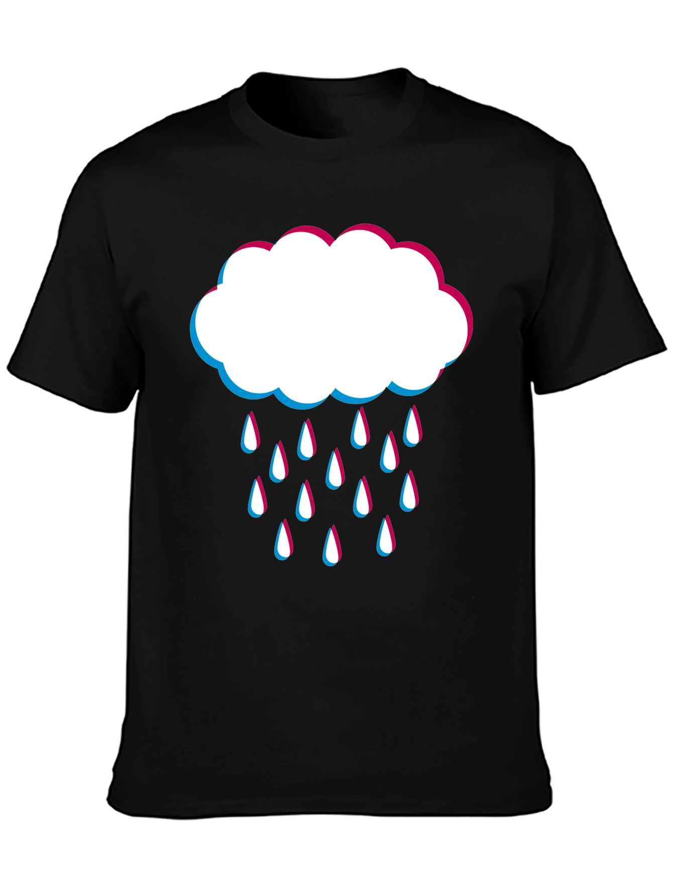 Black Rain Cloud Graphic Tee - Black Cotton Blend view 3
