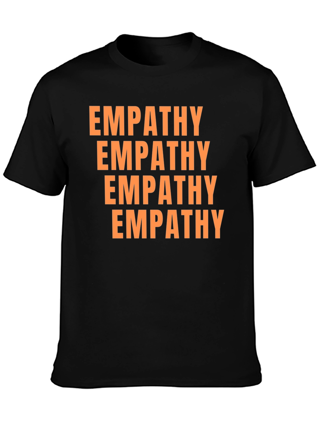 Black Empathy Graphic Tee - Unisex Black Cotton T-Shirt view 3