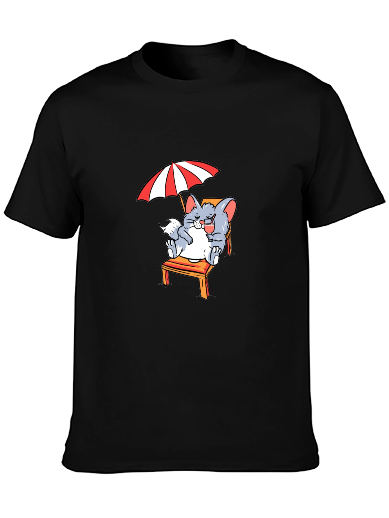 Black Relaxing Chinchilla T-Shirt - Summer Vibes view 3