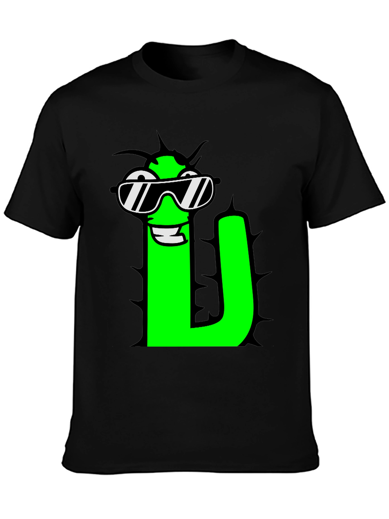 Black Cool Letter "U" Graphic T-Shirt view 3