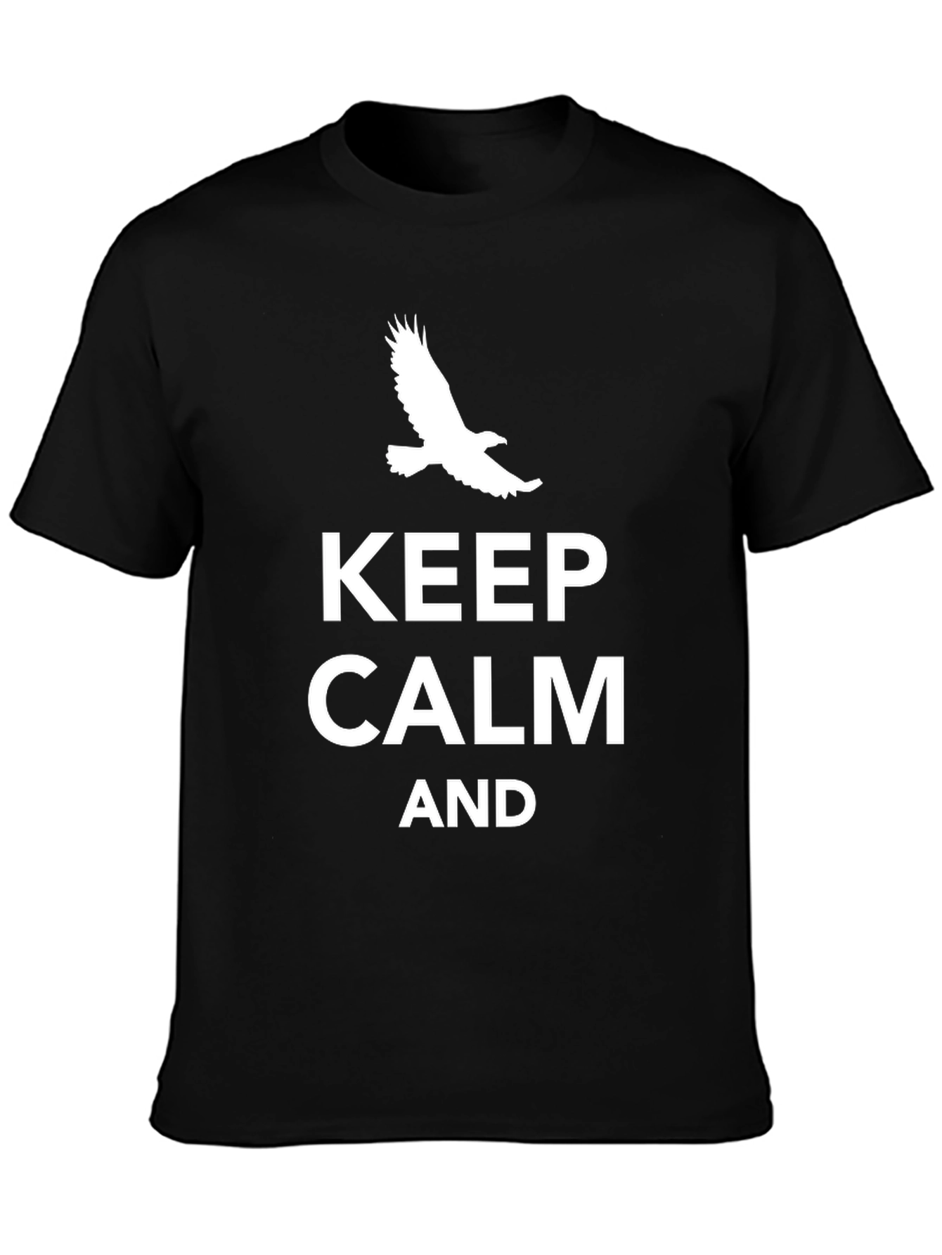 Black Keep Calm T-Shirt - Eagle Graphic Tee view 3