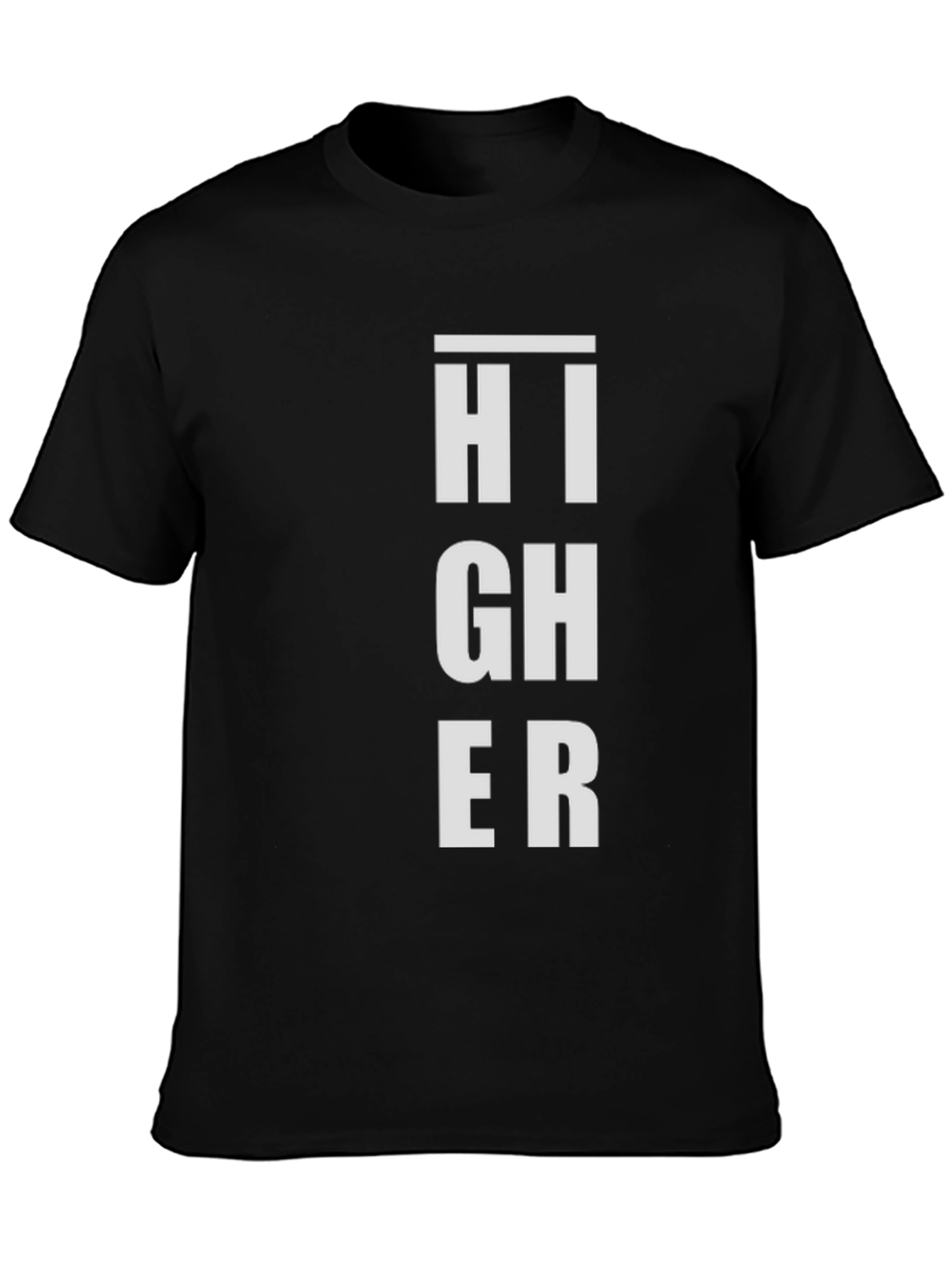 Black Higher Graphic Print Black T-Shirt view 3