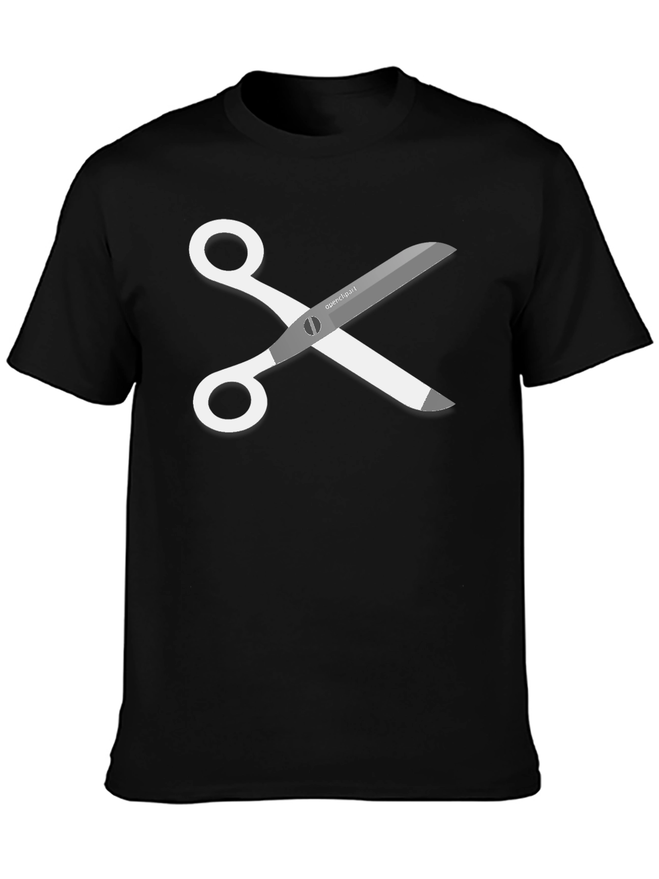 Black Scissors Graphic T-Shirt - Cool Cutting Tee view 3