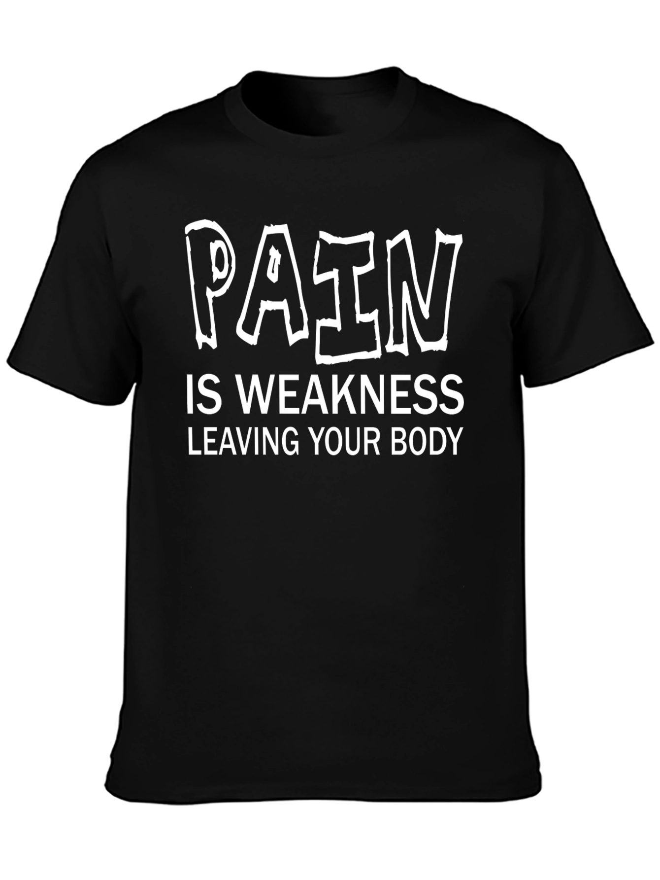 Black Pain is Weakness Leaving Your Body Gym T-Shirt view 3