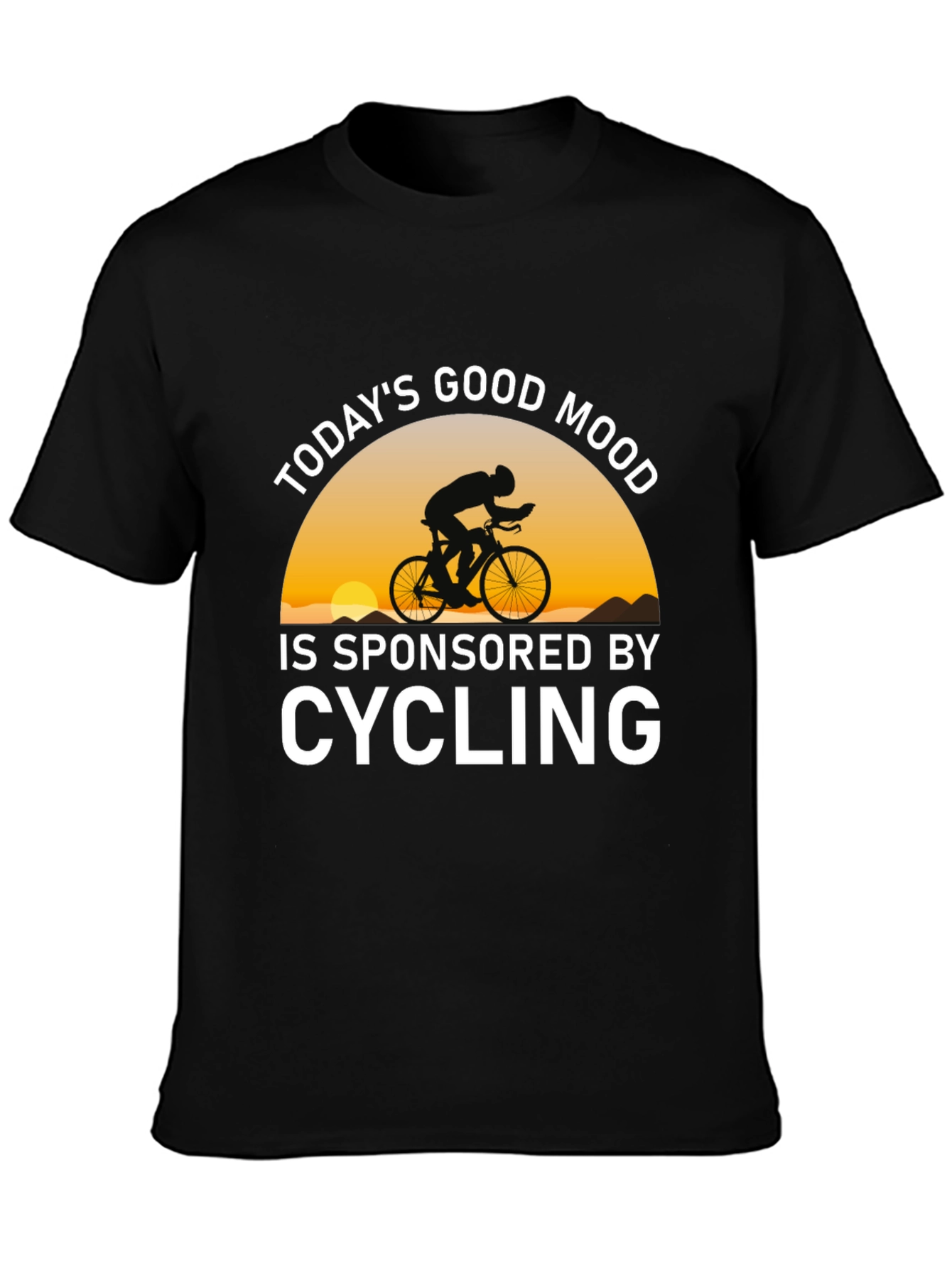 Black Cycling Sponsored Good Mood T-Shirt view 3