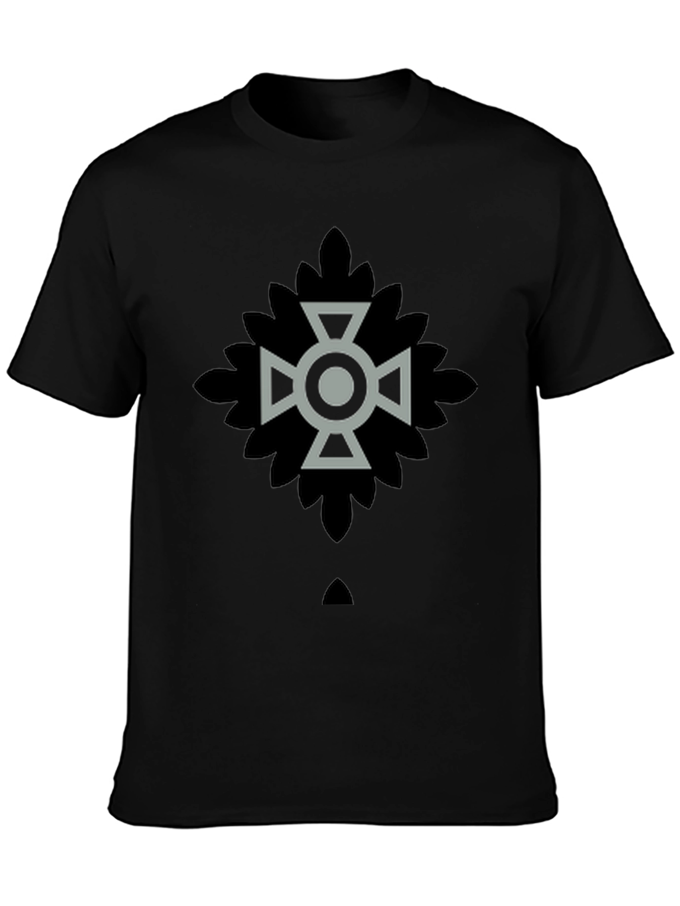 Black Geometric Cross Graphic Black T-Shirt view 3