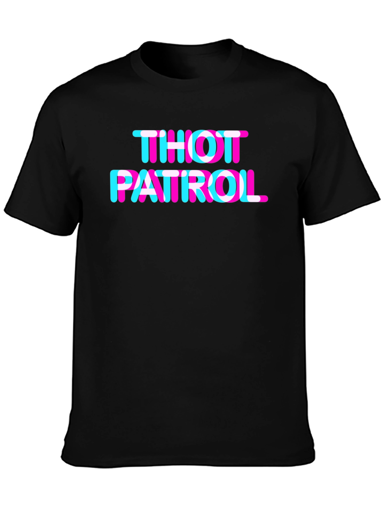 Black THOT PATROL Graphic Tee - TikTok Trend Inspired view 3