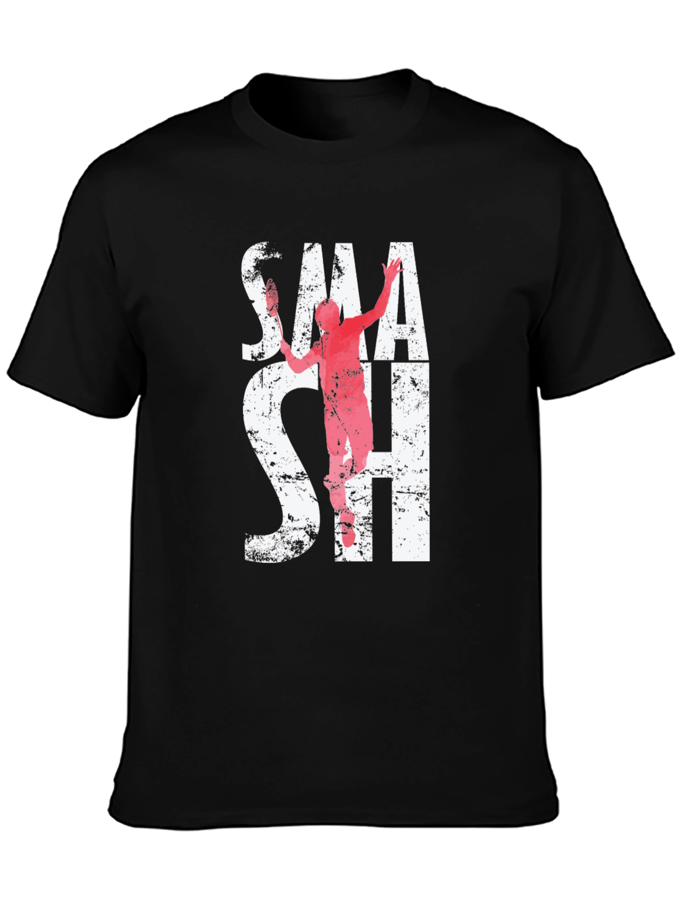 Black Smash Graphic Tee | Badminton Player T-Shirt view 3