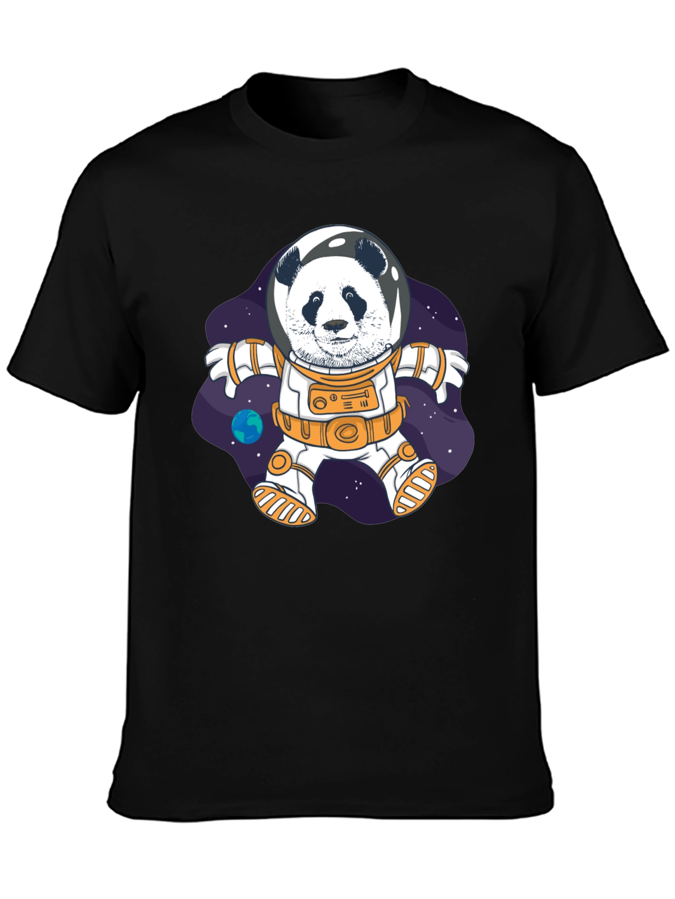 Black Panda Astronaut T-Shirt - Space Explorer Tee view 3