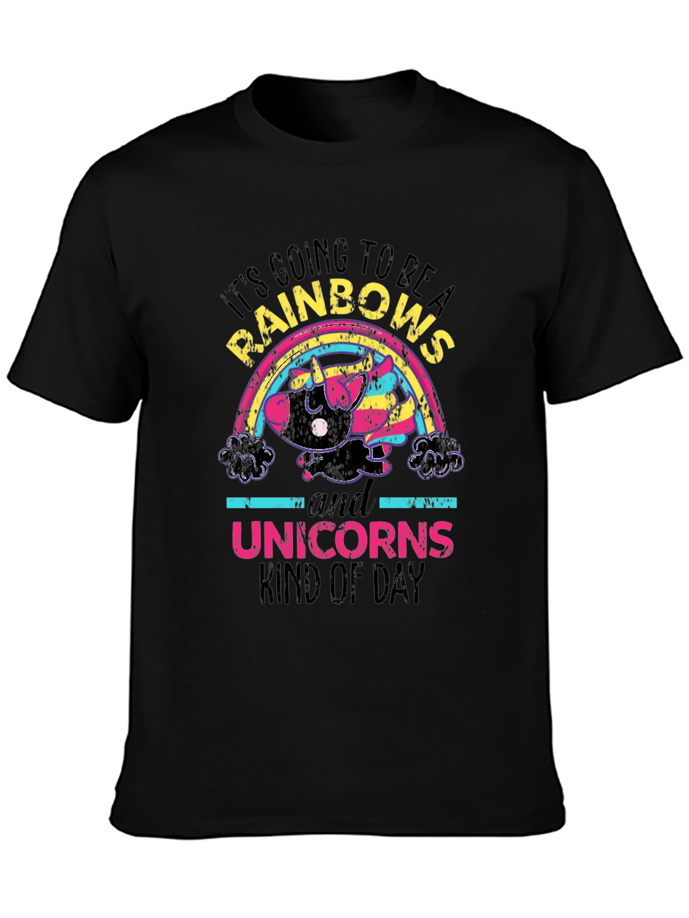 Black Rainbows and Unicorns T-Shirt view 3