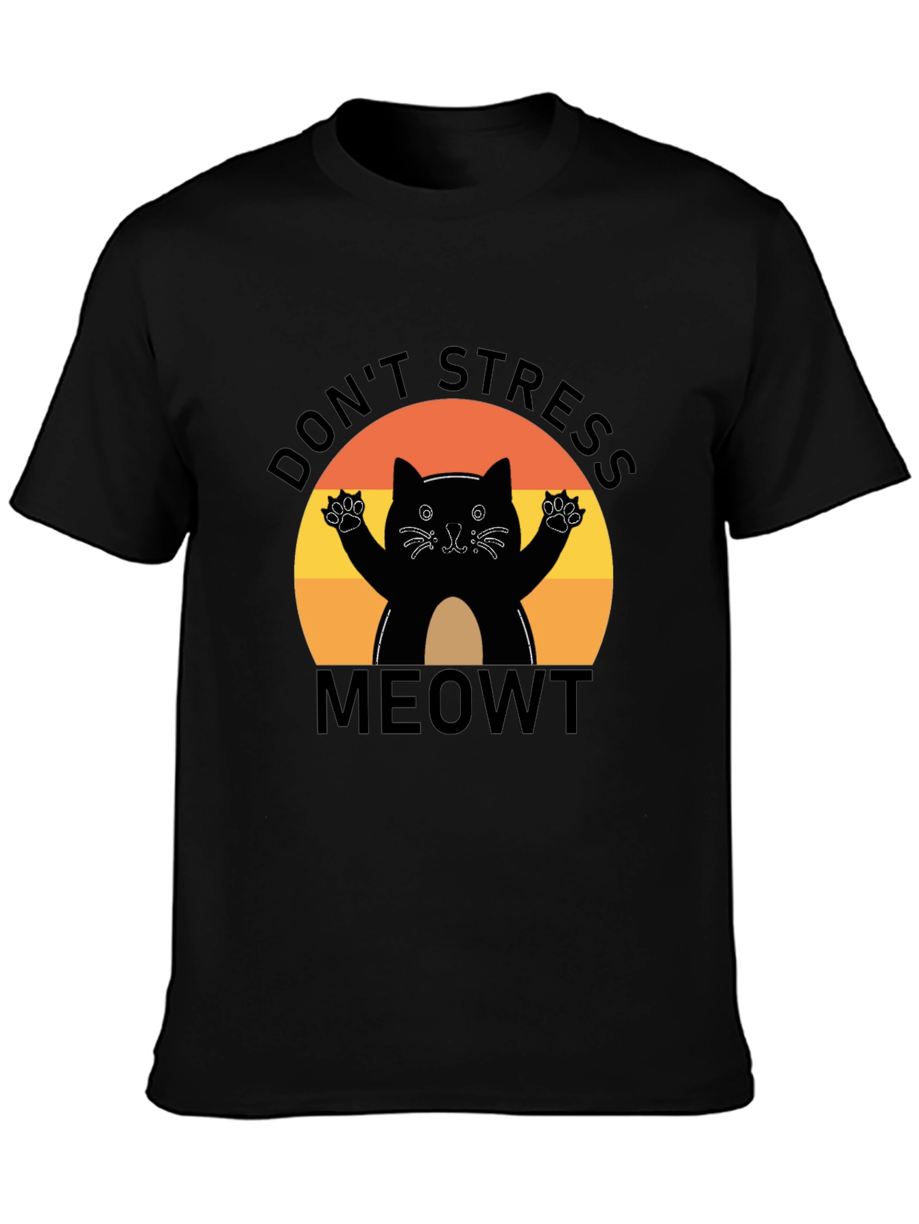 Black Don't Stress Meowt T-Shirt view 3