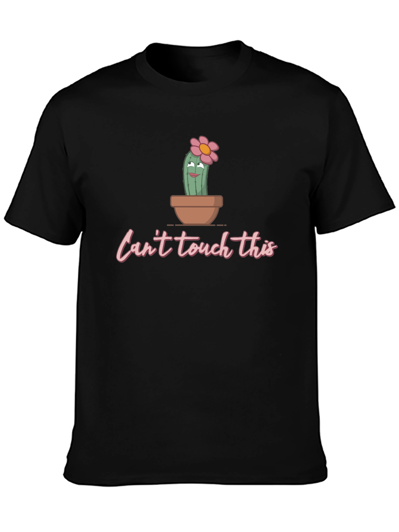 Black Can't Touch This Cactus T-Shirt - Funny Graphic Tee view 3
