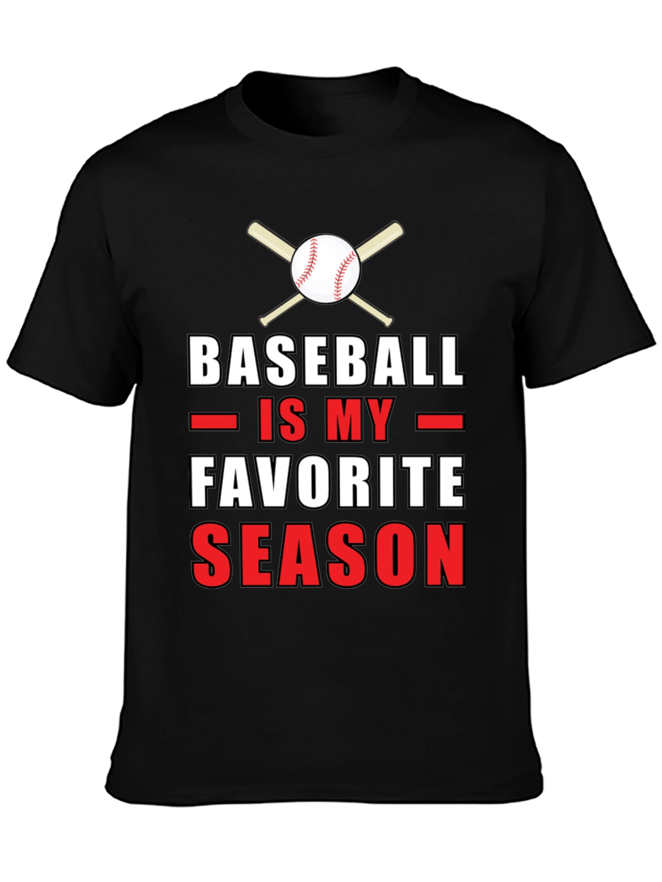 Black Baseball is My Favorite Season Graphic T-Shirt view 3