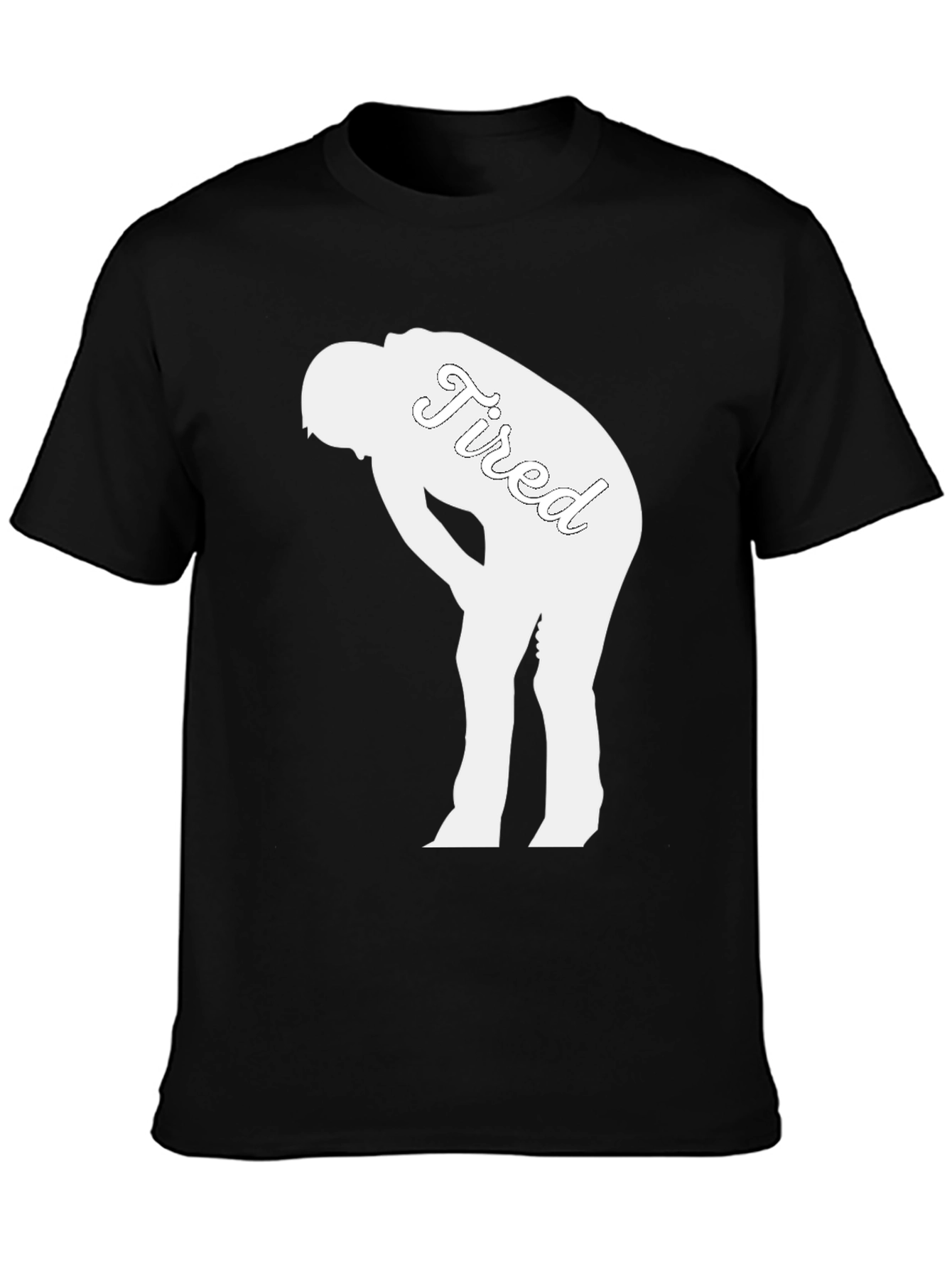 Black Tired Graphic Tee - Black Crew Neck T-Shirt view 3