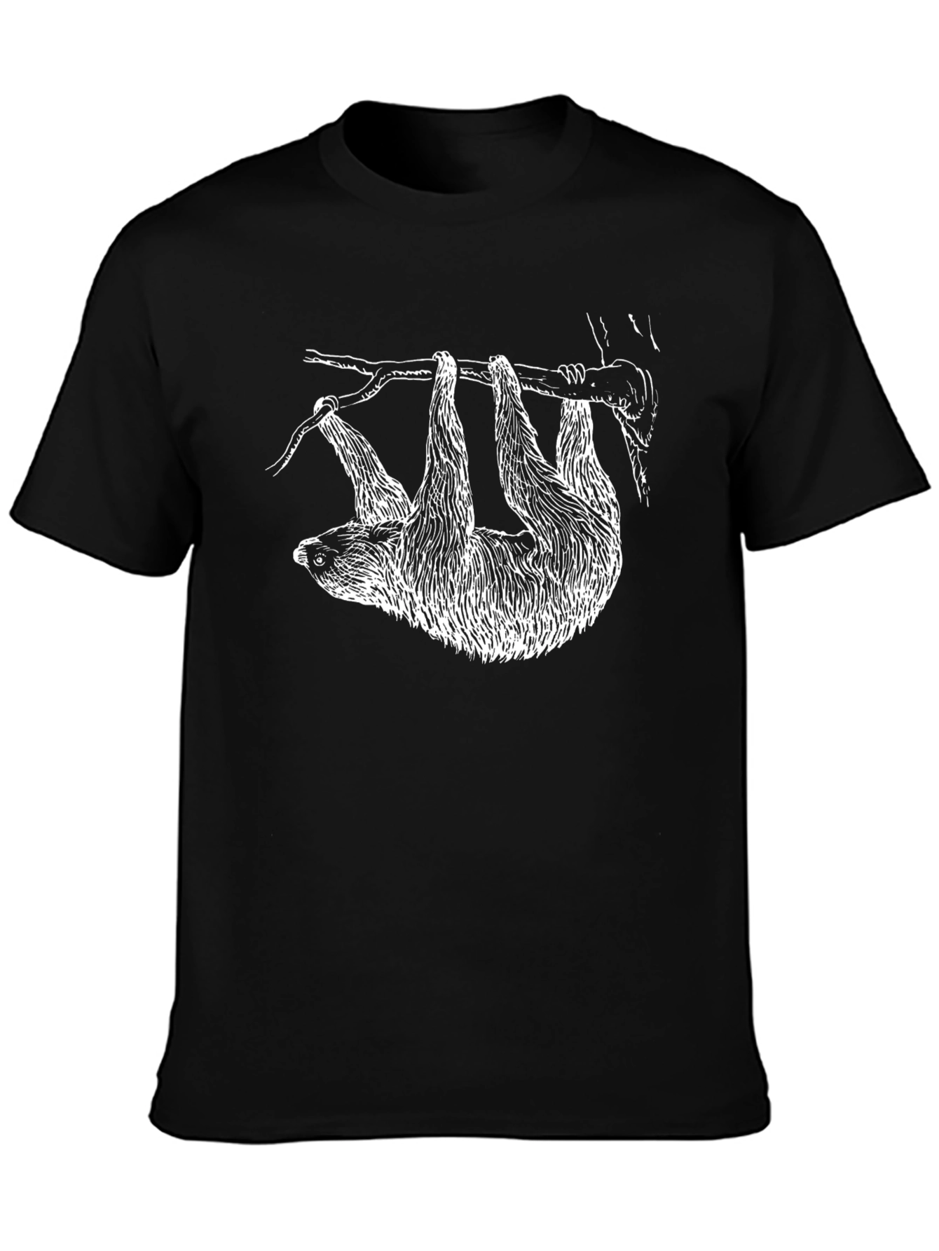 Black Sloth Graphic Black T-Shirt view 3