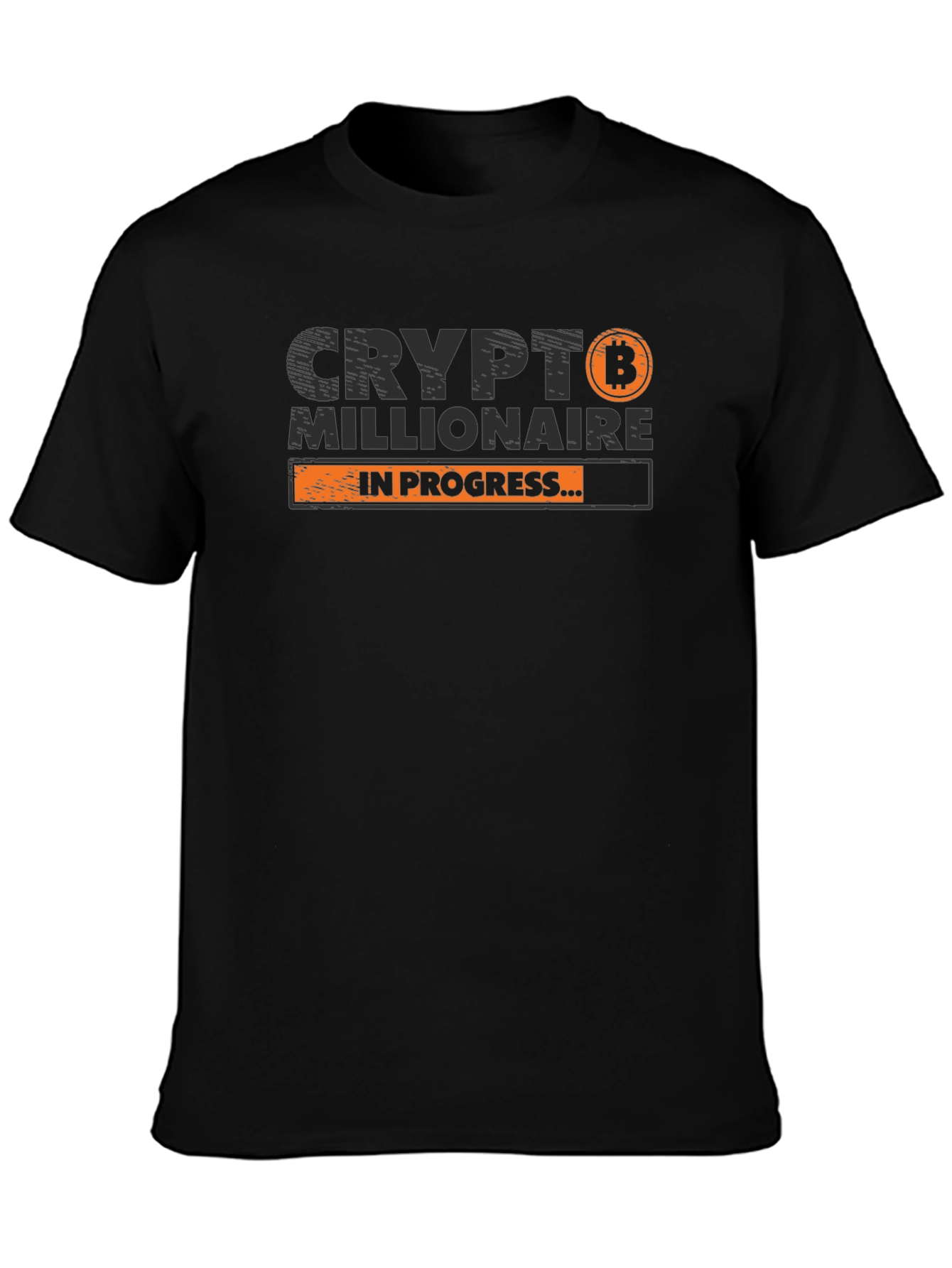 Black Crypto Millionaire in Progress T-Shirt - Black view 3