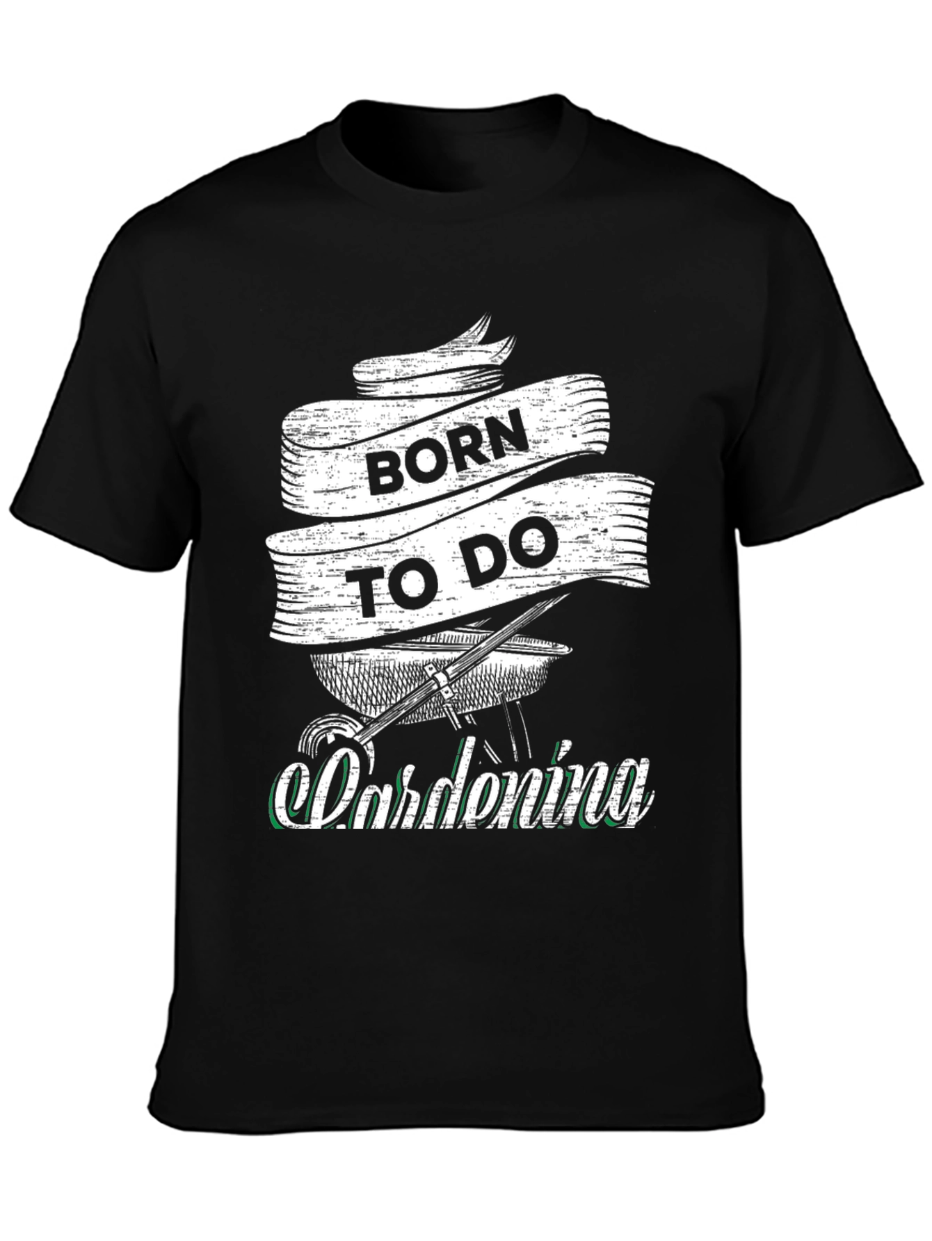 Black Born to Do Gardening Black T-Shirt view 3