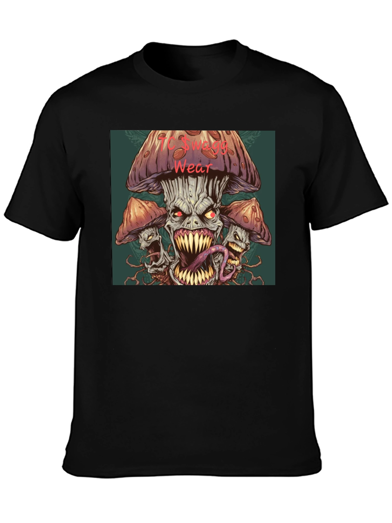 Black Monster Mushroom Graphic Tee view 3