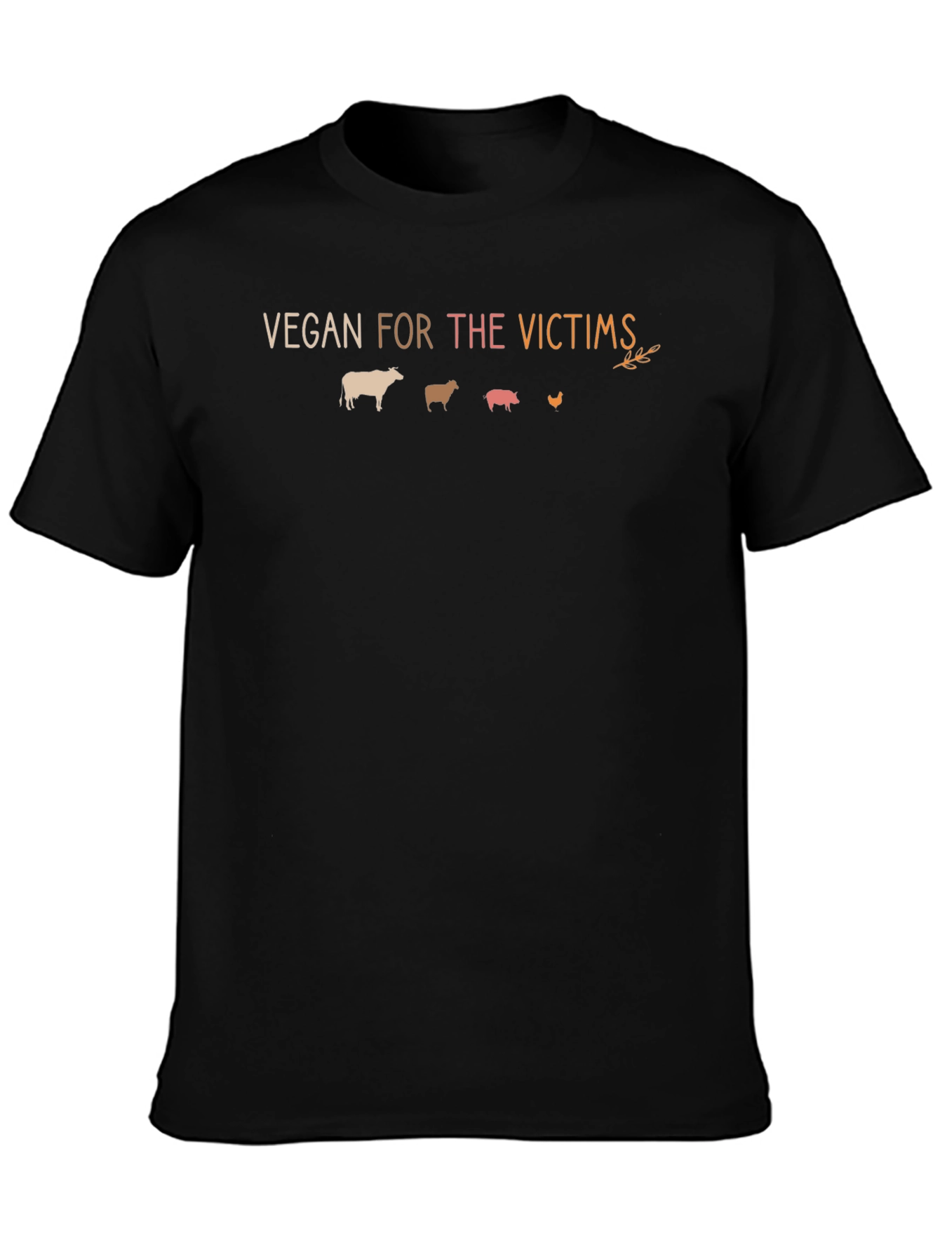 Black Vegan For The Victims T-Shirt view 3