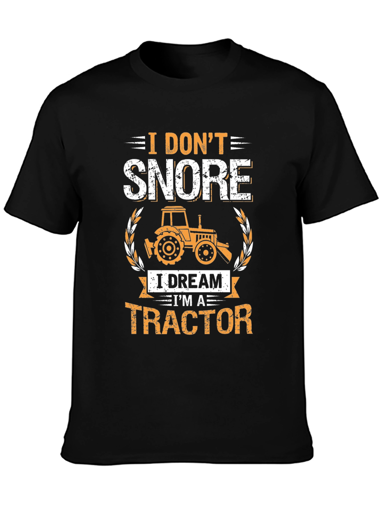 Black I Don't Snore Tractor T-Shirt view 3