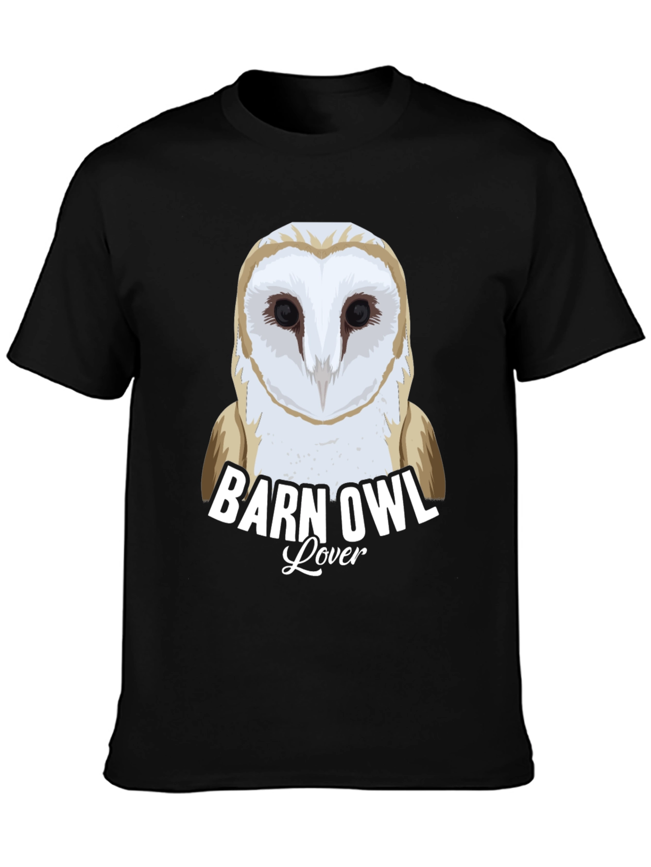 Black Barn Owl Lover Graphic T-Shirt | Wildlife Tee view 3