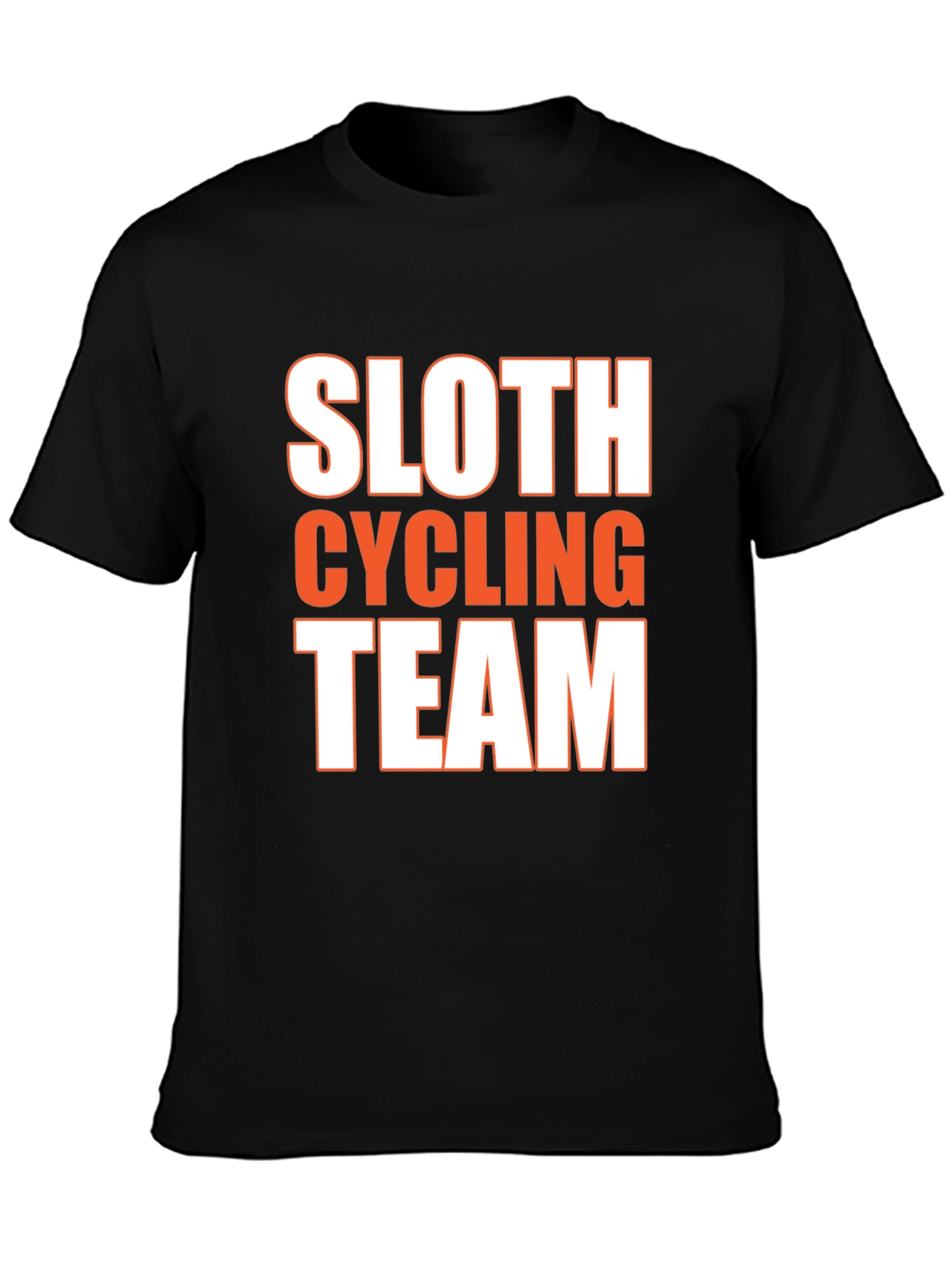 Black Sloth Cycling Team Funny Graphic T-Shirt view 3