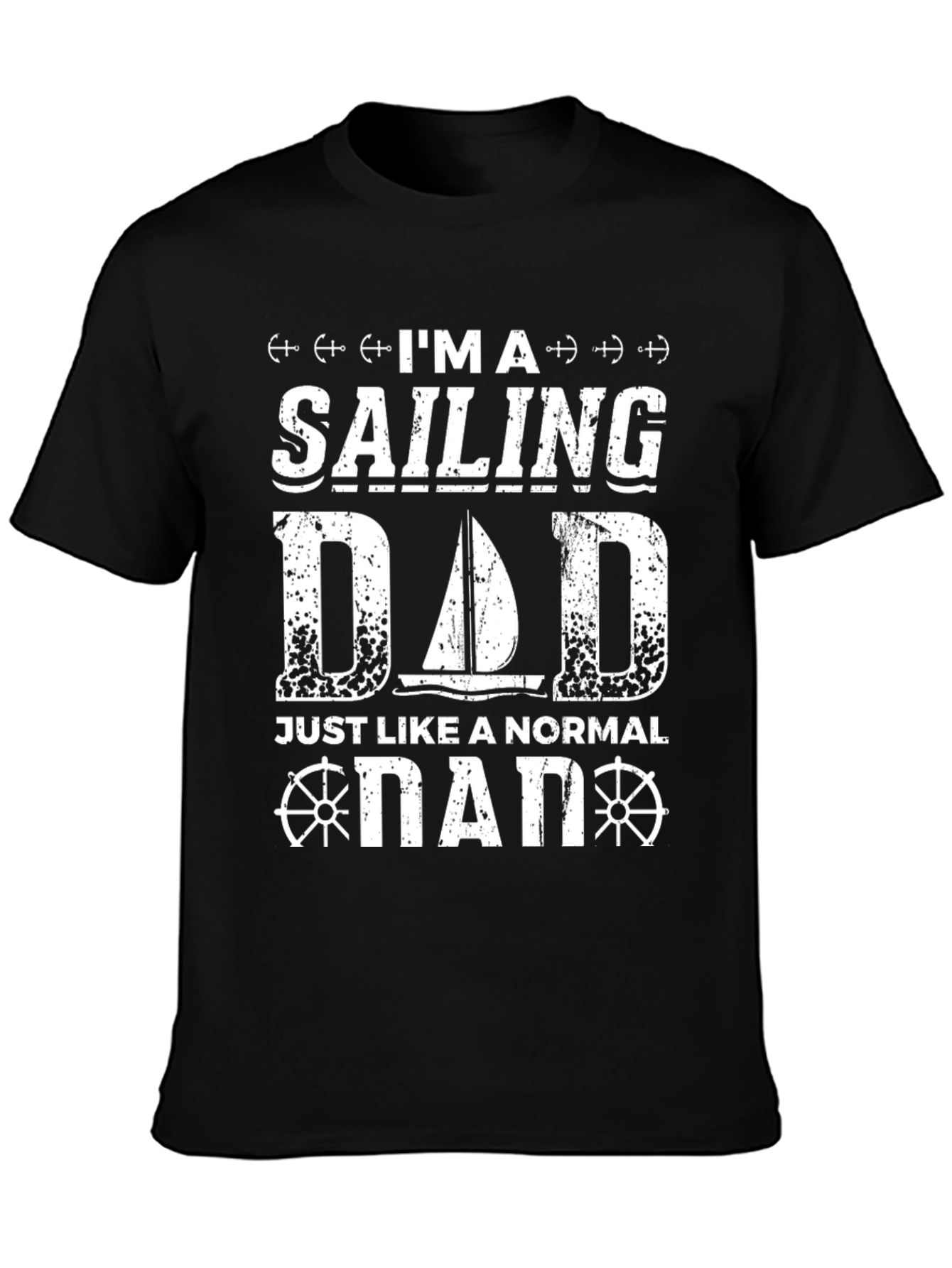 Black Sailing Dad T-Shirt - Novelty Graphic Tee view 3