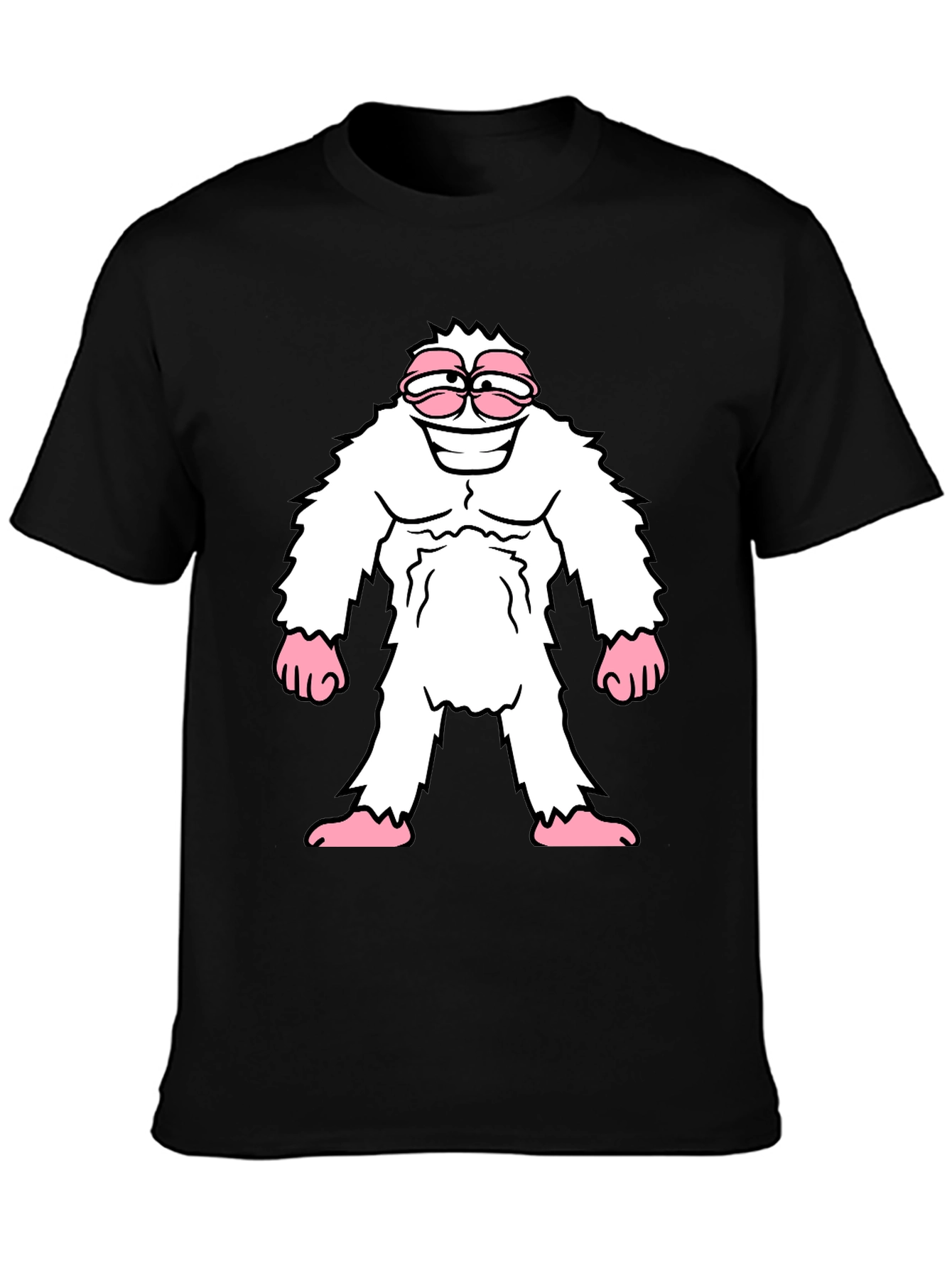 Black Funny Bigfoot T-Shirt - Cryptid Graphic Tee view 3