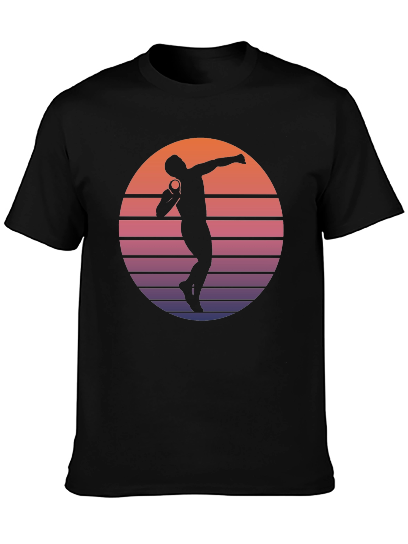 Black Retro Shot Put T-Shirt view 3
