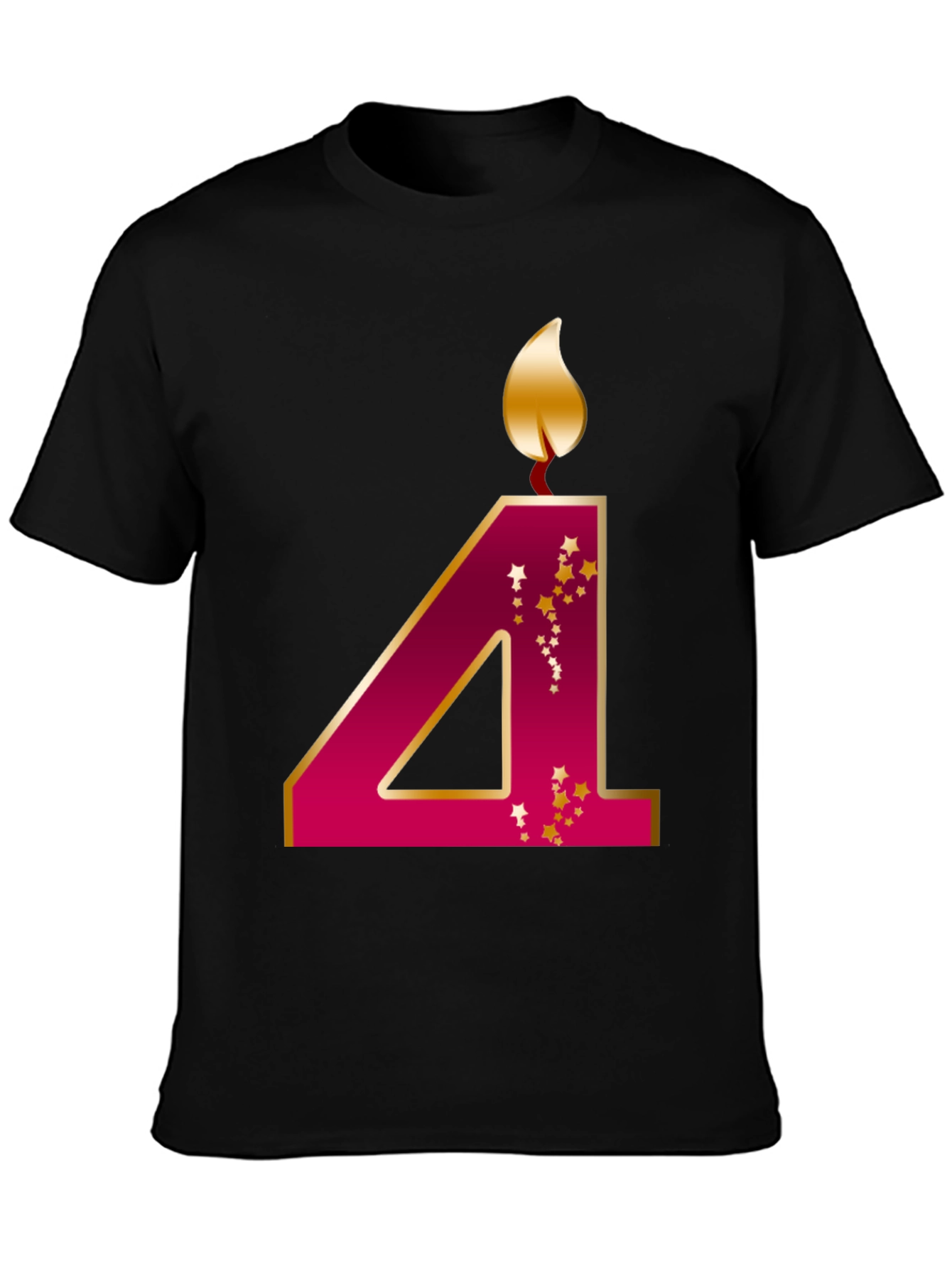Birthday Number 4 Candle T-Shirt - 3