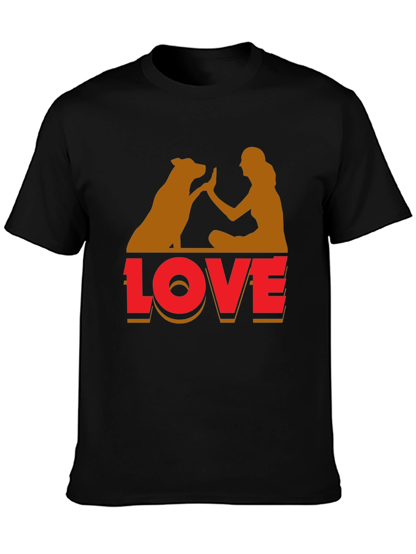 Black Dog Love T-Shirt - Unisex Casual Tee view 3