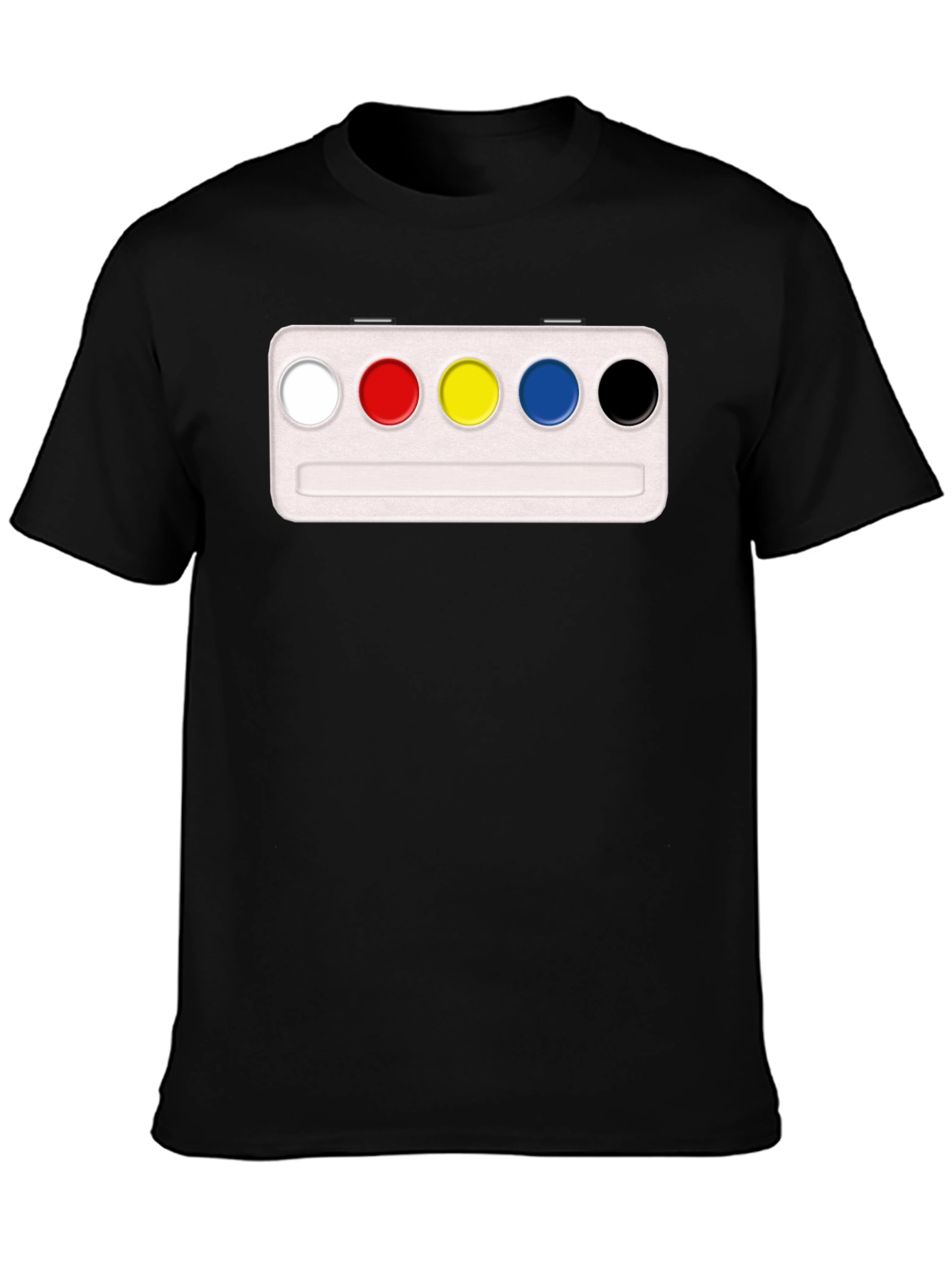 Black Artist's Palette T-Shirt - Black Cotton Blend view 3