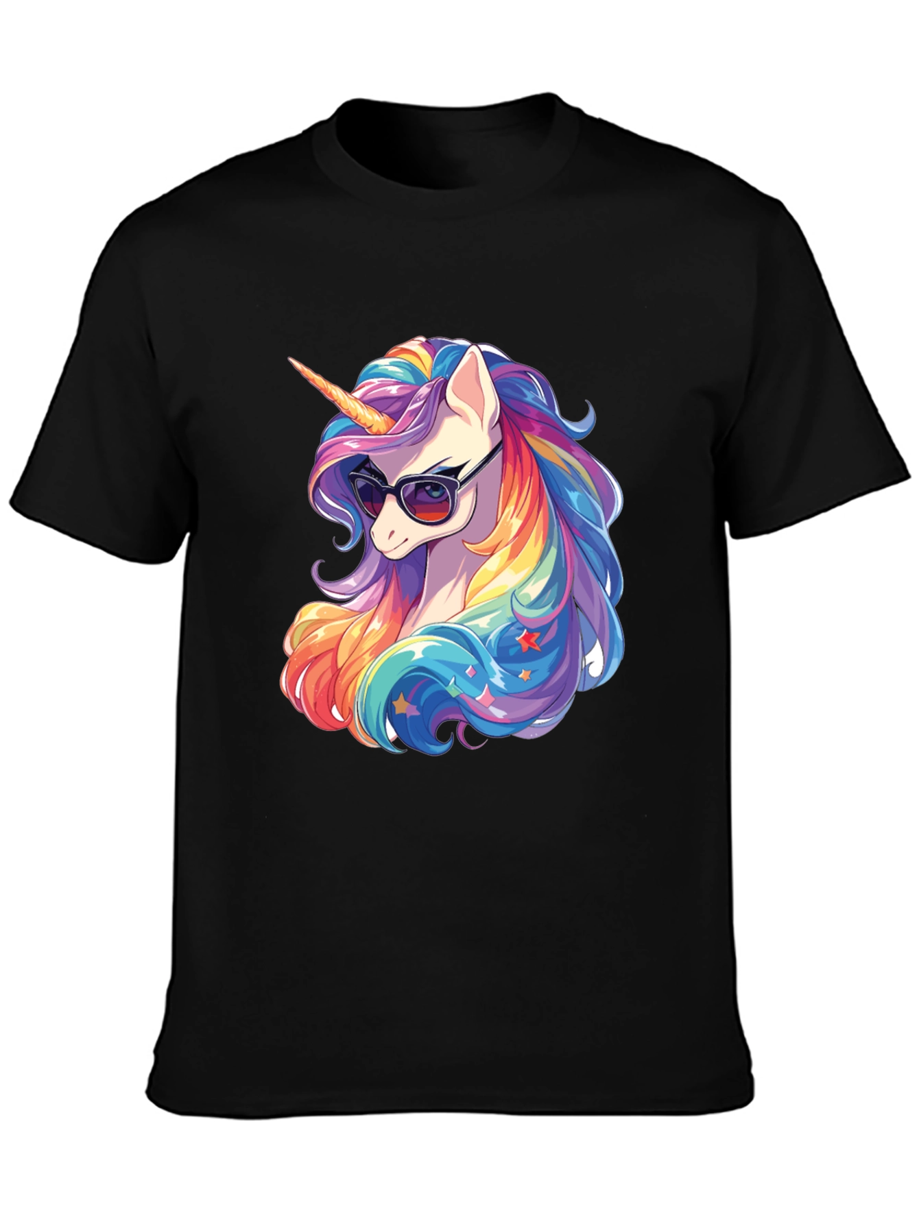 Cool Unicorn Graphic Tee - Rainbow Mane, Sunglasses - 3