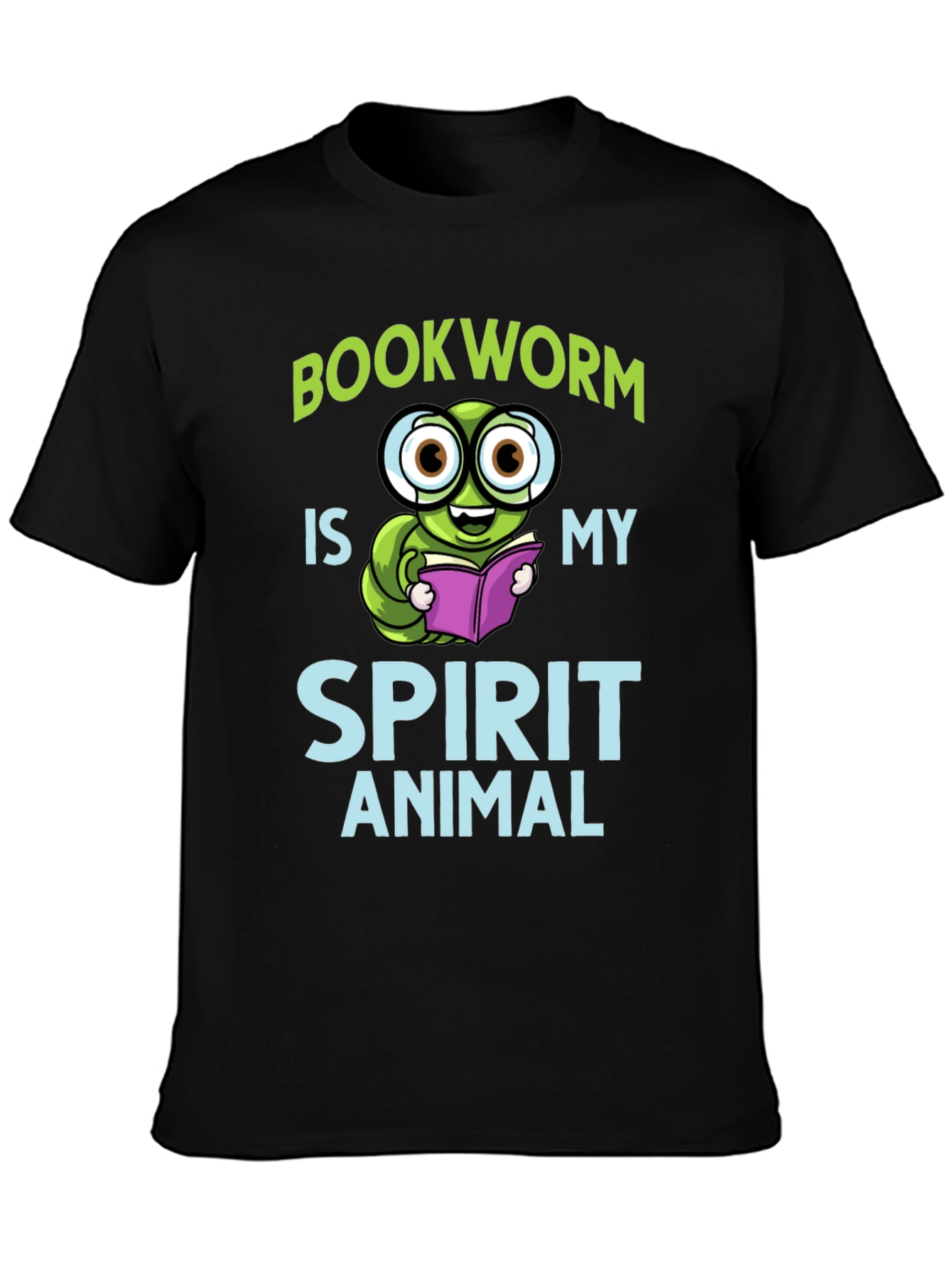 Black Bookworm Spirit Animal T-Shirt view 3