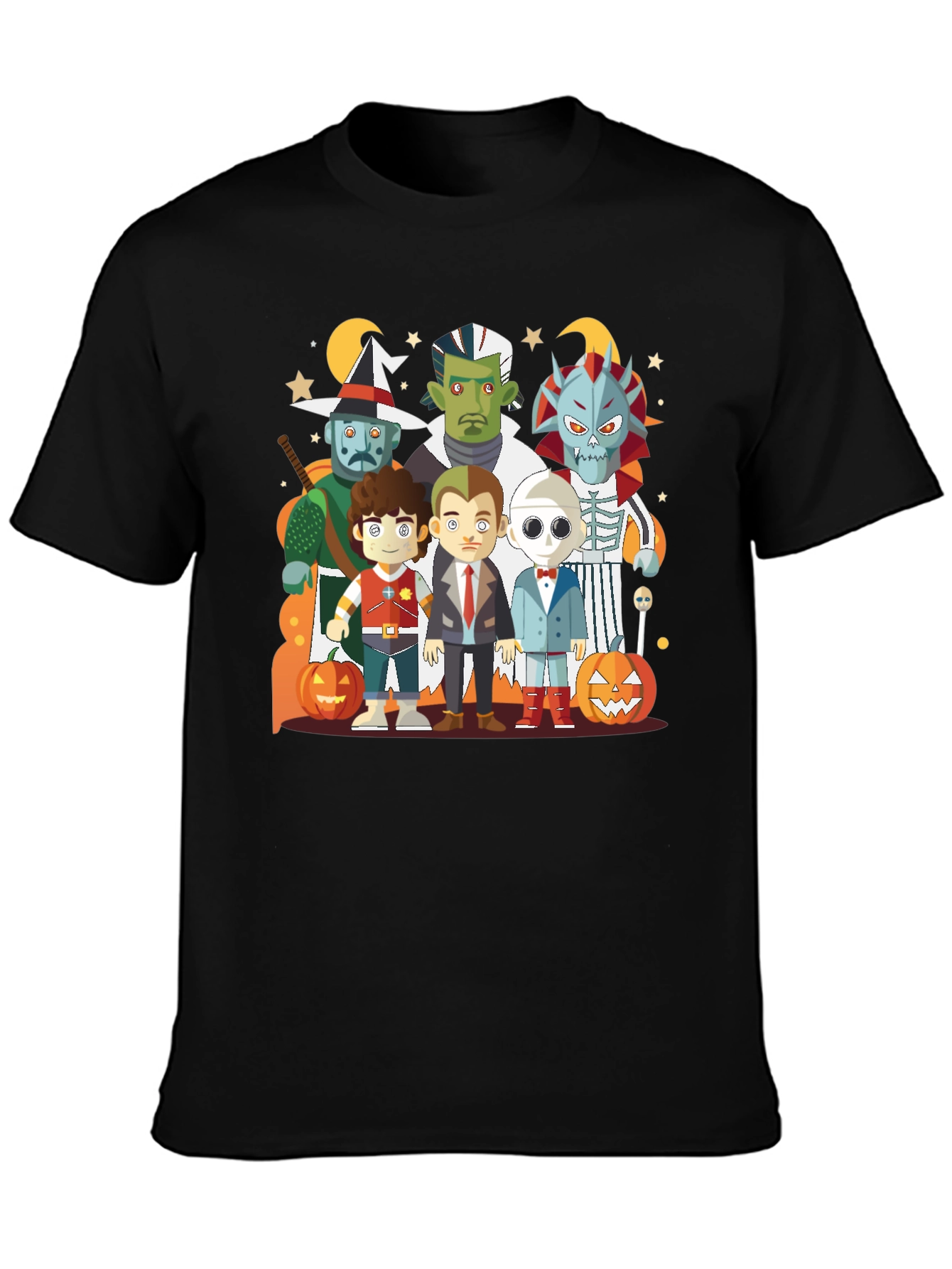 Black Halloween Character Graphic Black Tee view 3