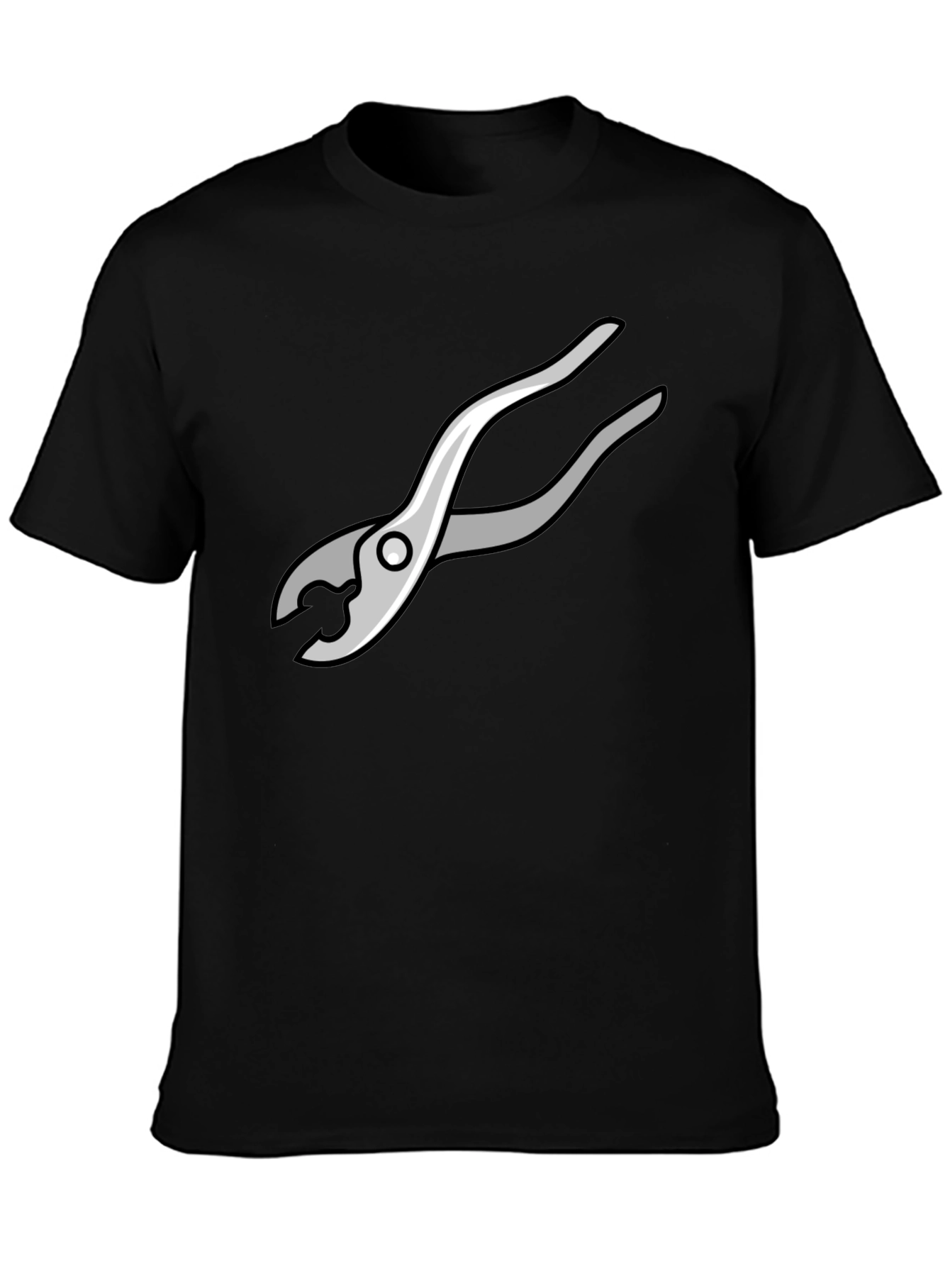 Black Novelty Pliers Graphic Black T-Shirt view 3