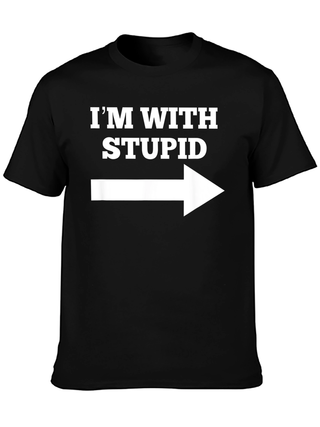 Black I'm With Stupid T-Shirt view 3